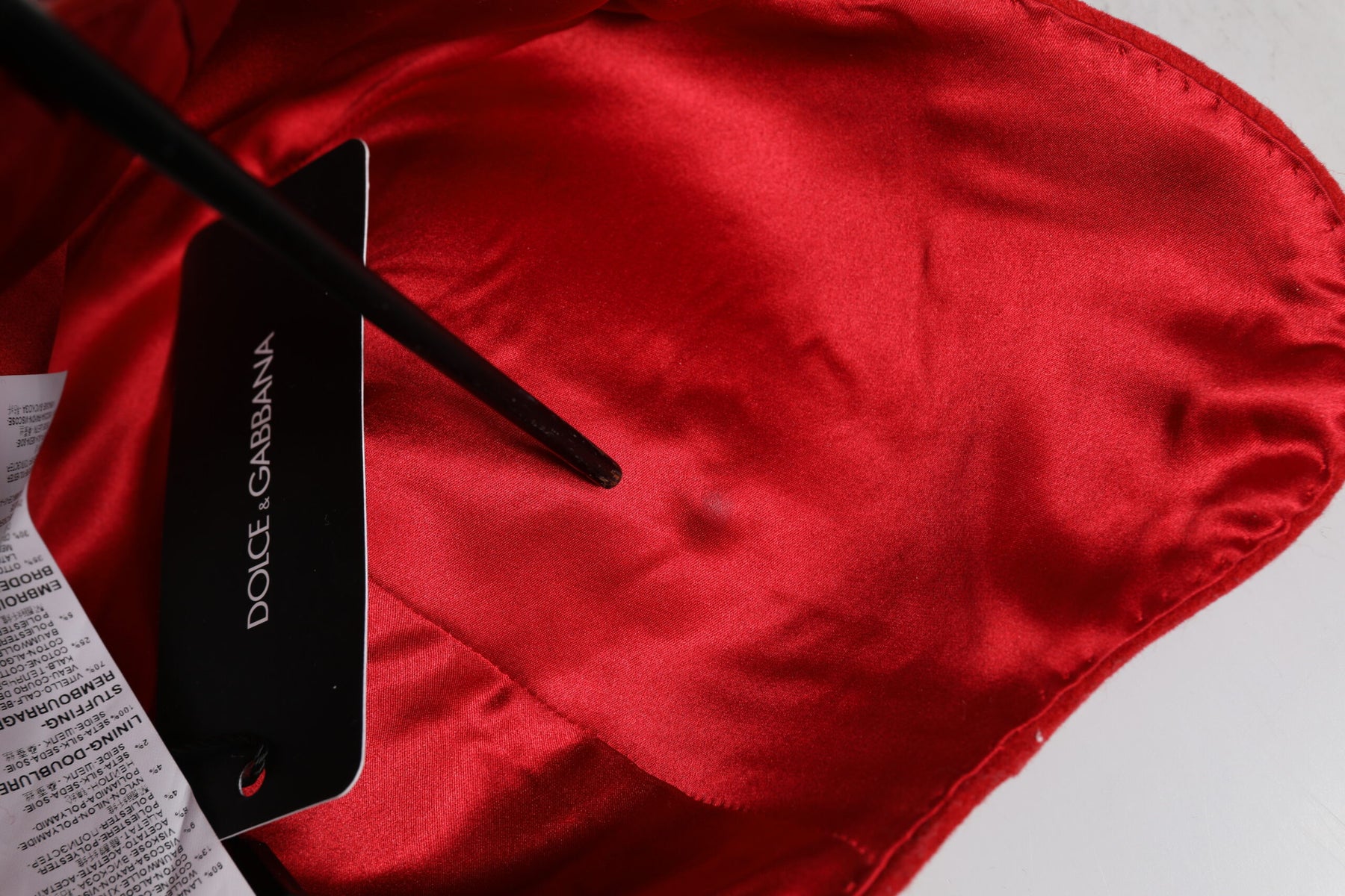 Dolce & Gabbana Red Crystal Gold Roses Brooch Embellished Hat | Regal Royce