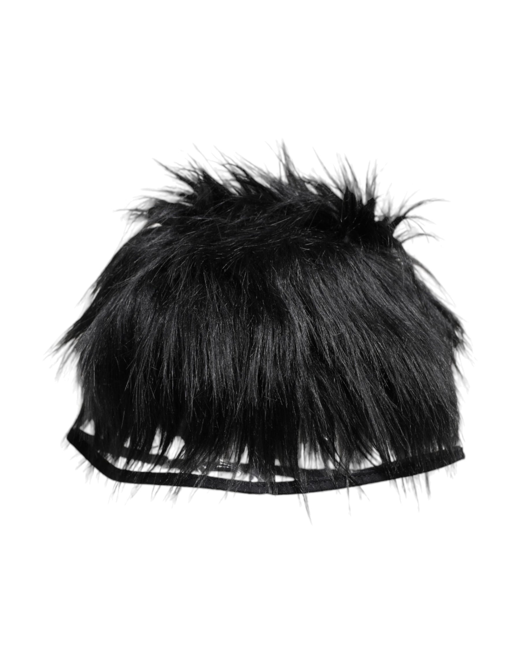 Dolce & Gabbana Black Faux Fur Bucket Hat | Regal Royce