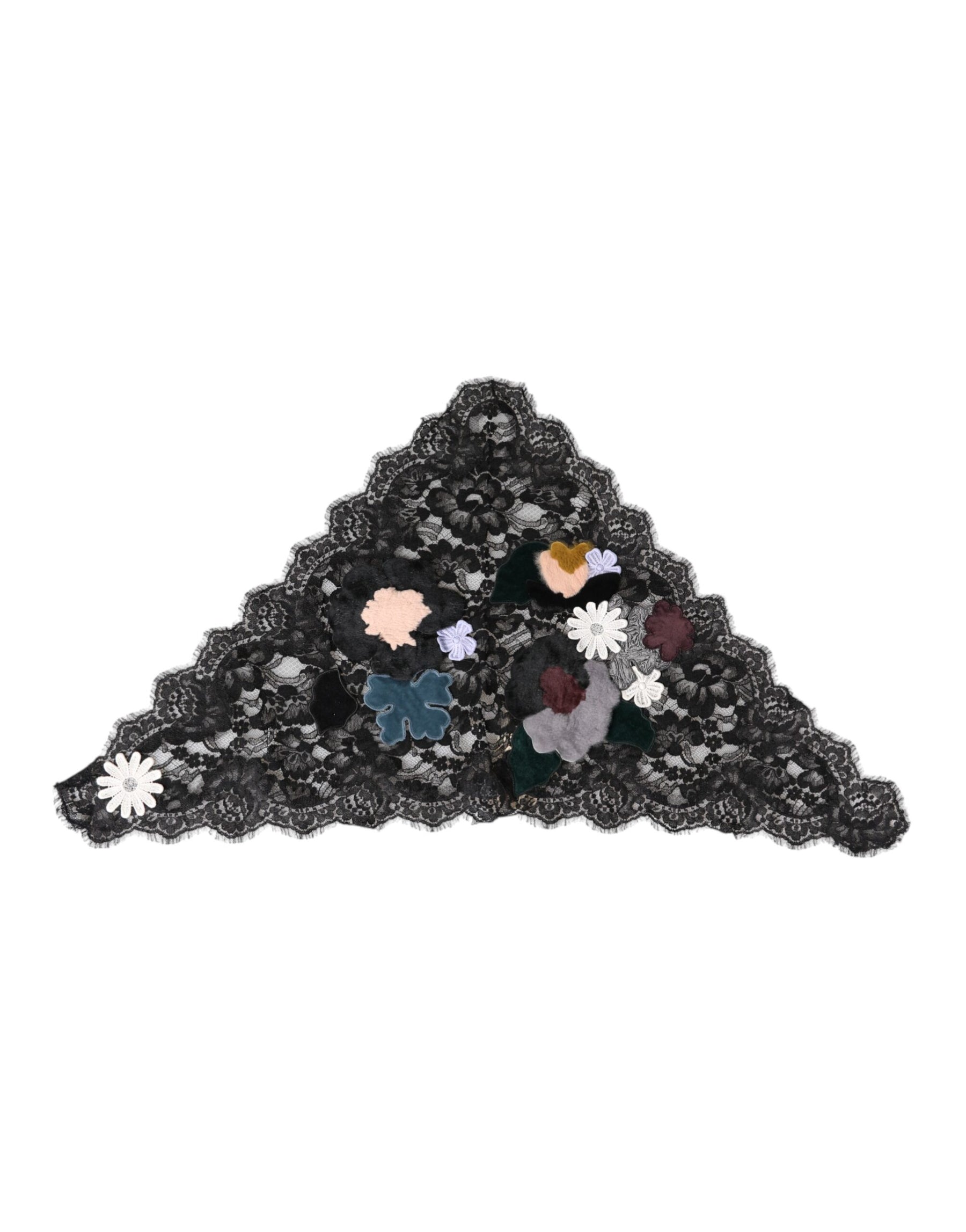 Dolce & Gabbana Black Lace Floral Applique Cotton Veil Hat | Regal Royce