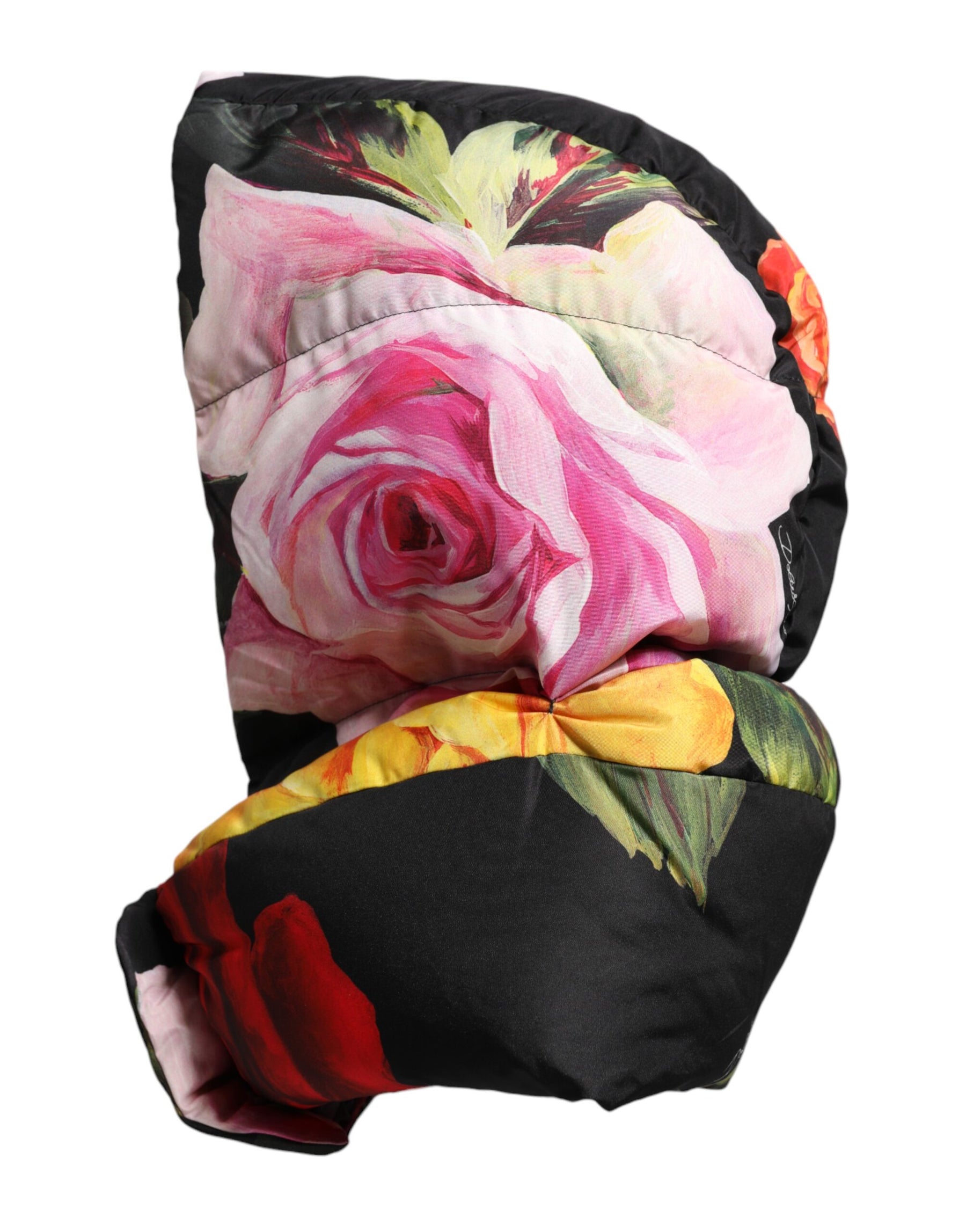 Dolce & Gabbana Black Floral Print Whole Head Wrap Hat | Regal Royce
