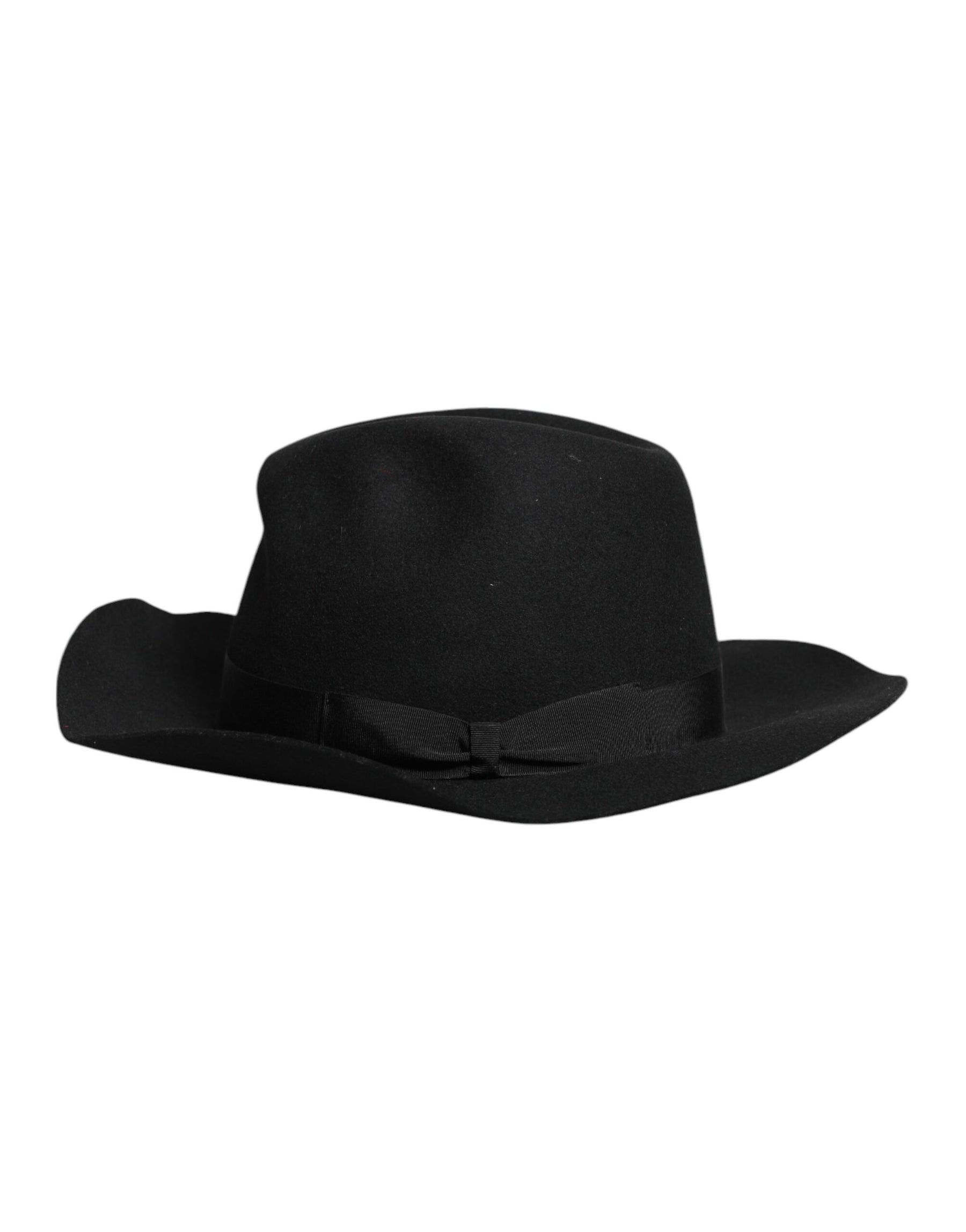 Dolce & Gabbana Black Wide Brim Trilby Fedora Hat | Regal Royce