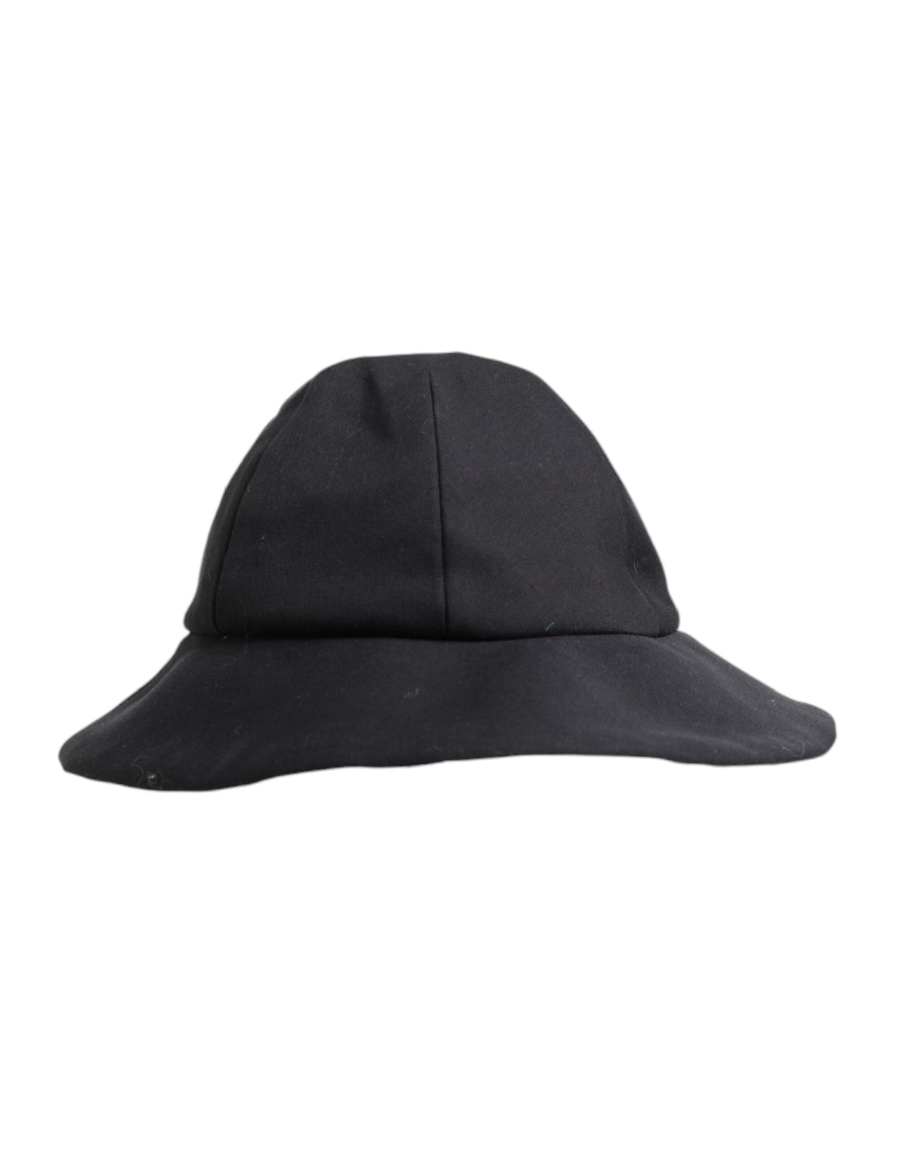 Dolce & Gabbana Black Cotton Wide Brim Bucket Hat | Regal Royce