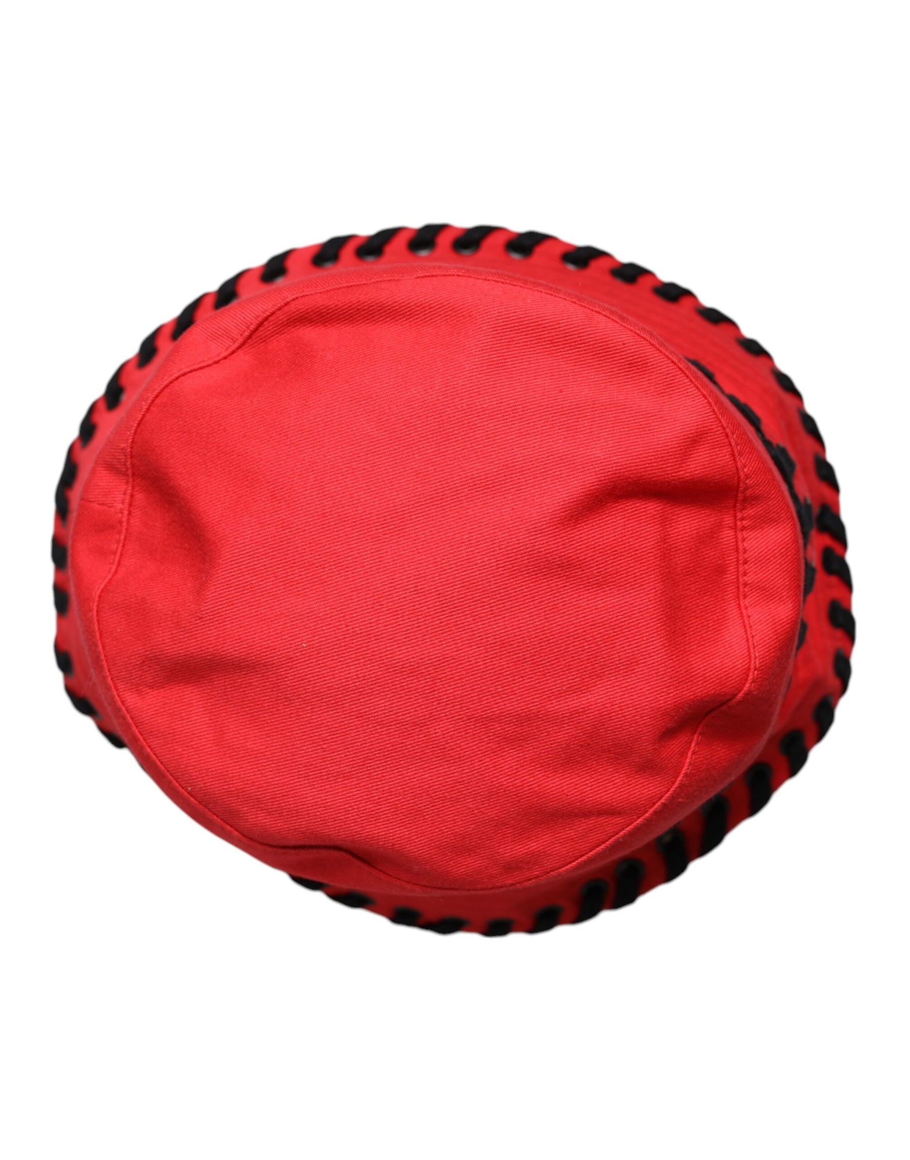 Dolce & Gabbana Red Lace Polyester Wide Brim Bucket Hat | Regal Royce
