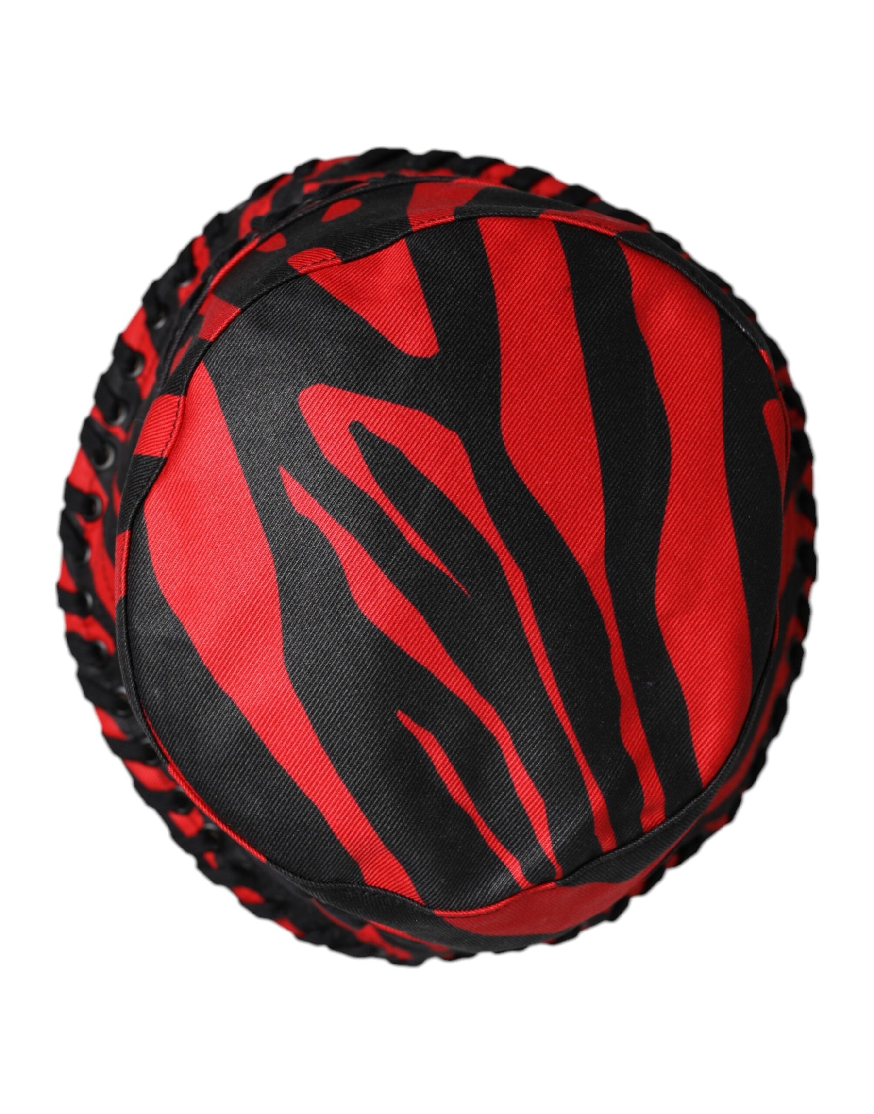 Dolce & Gabbana Black Red Stripe Polyester Wide Brim Bucket Hat | Regal Royce