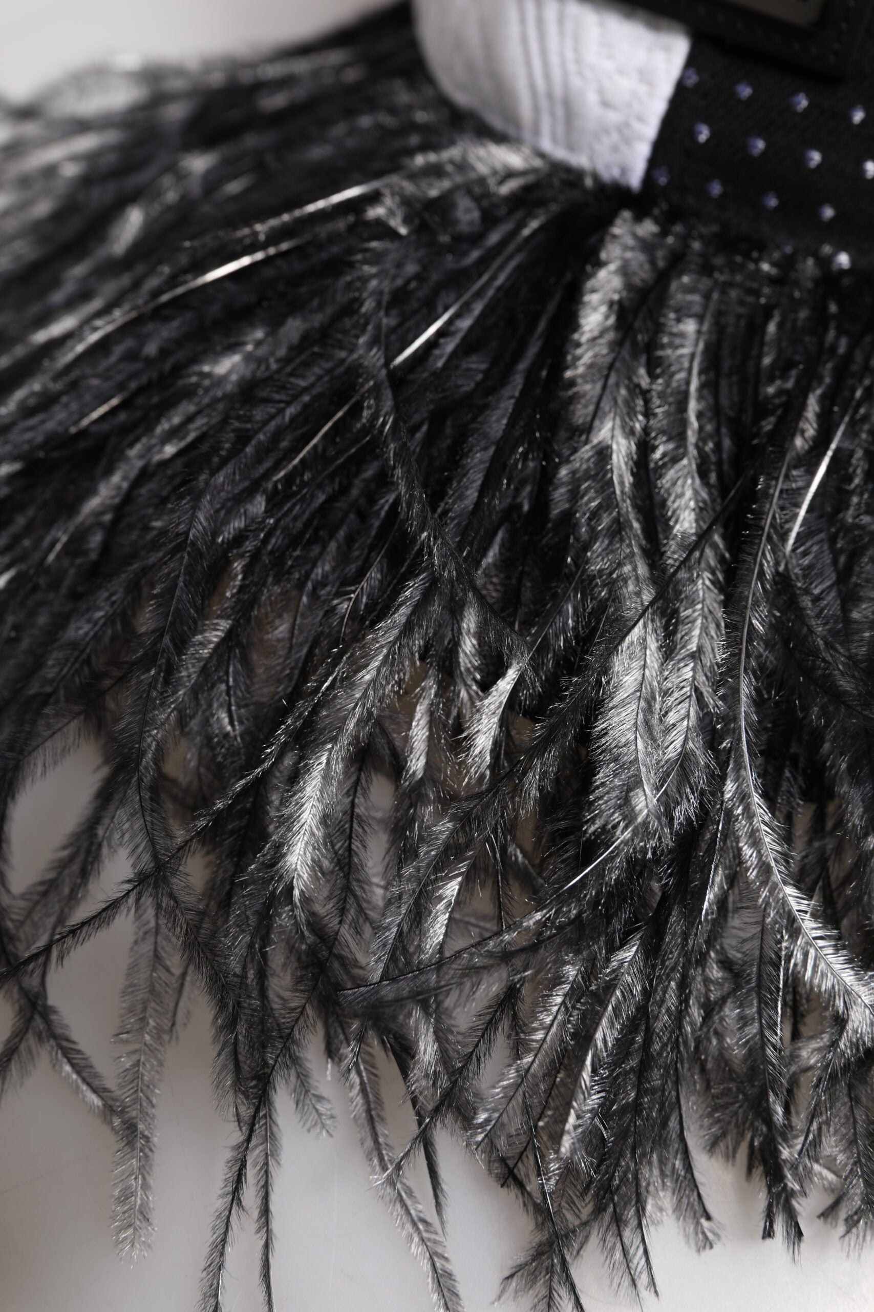 Dolce & Gabbana White Black Polka Dot Feathers Baseball Cap | Regal Royce