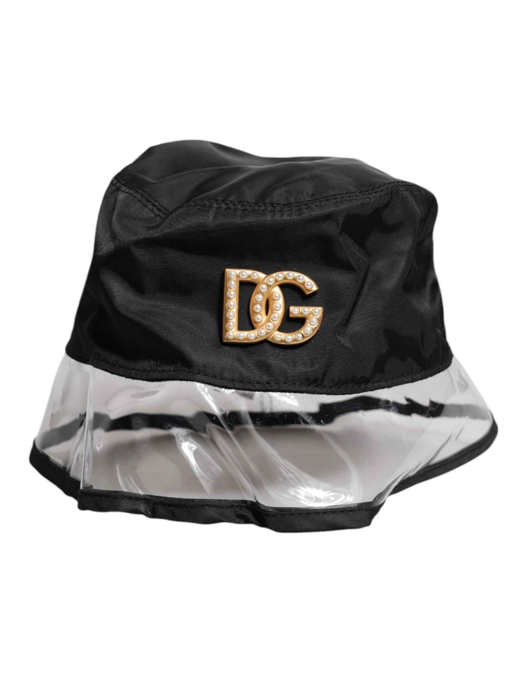 Dolce & Gabbana Black Nylon PVC DG Logo Bucket Hat | Regal Royce