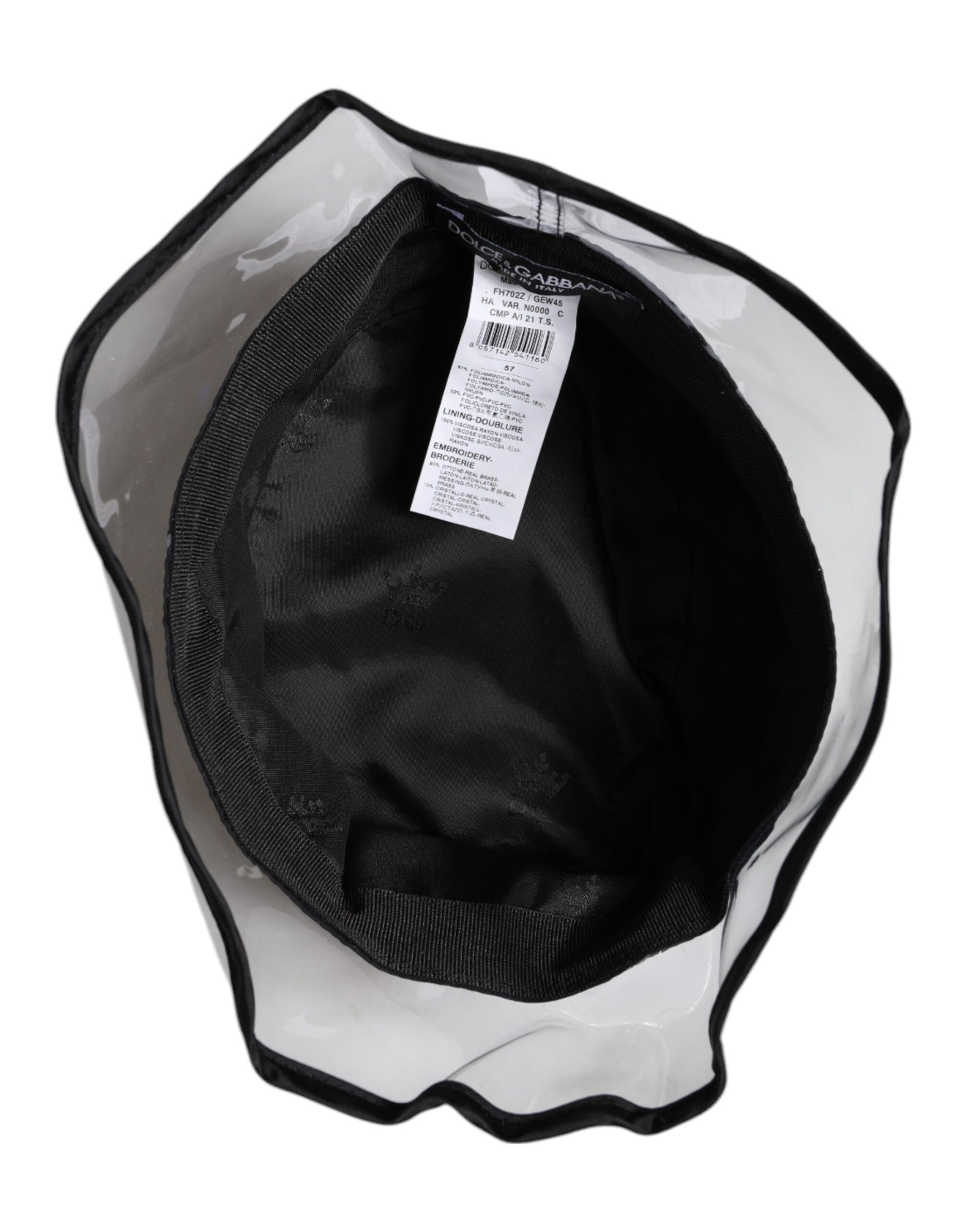 Dolce & Gabbana Black Nylon PVC DG Logo Bucket Hat | Regal Royce