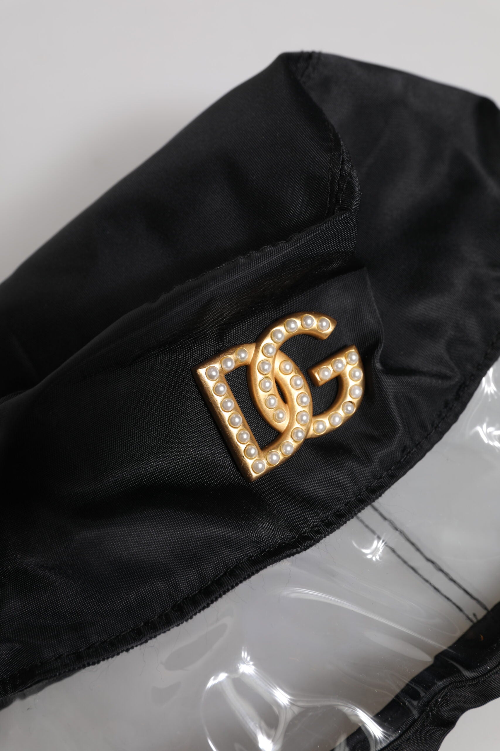 Dolce & Gabbana Black Nylon PVC DG Logo Bucket Hat | Regal Royce