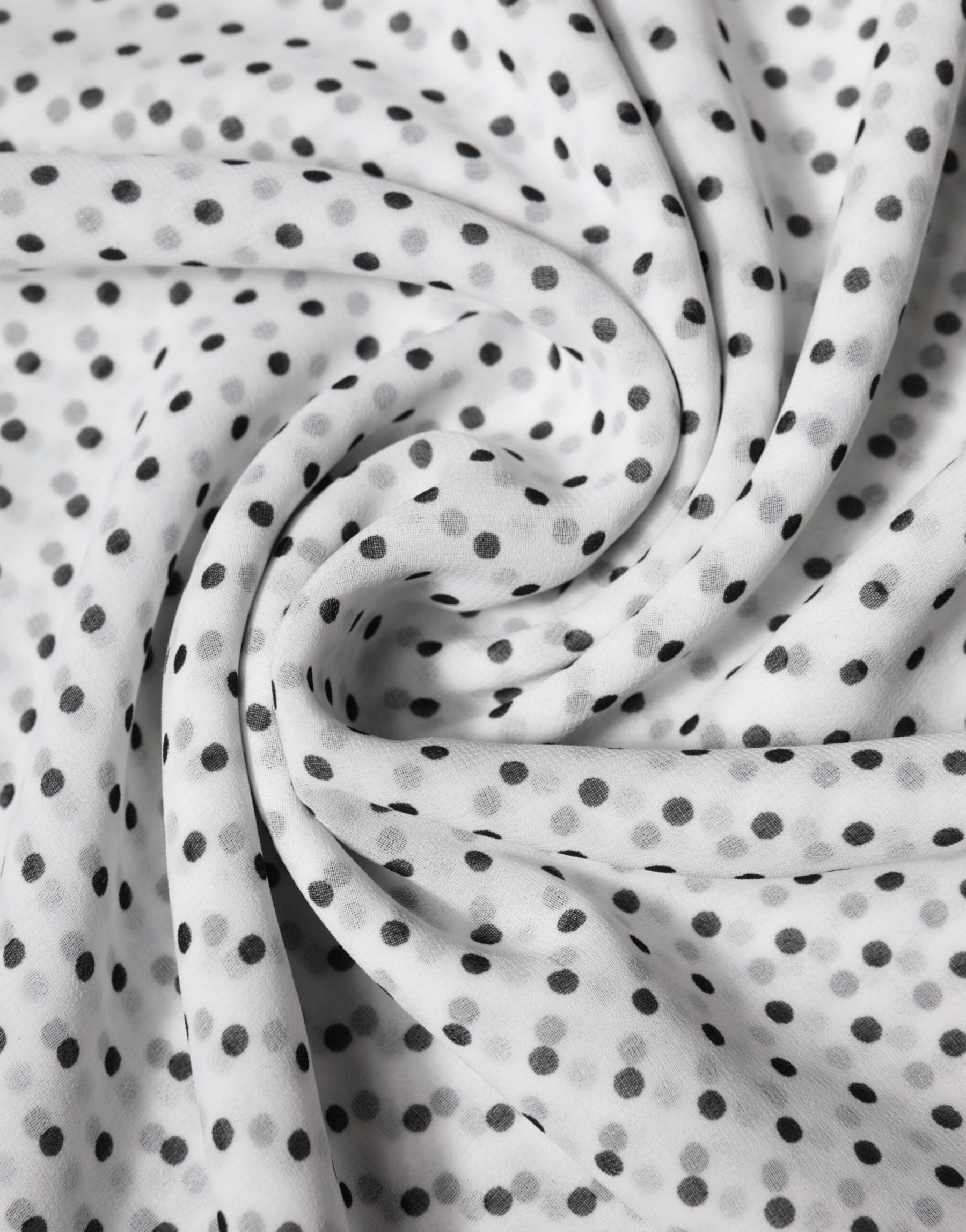 Dolce & Gabbana White Polka Dots Polyester Wrap Shawl Scarf | Regal Royce