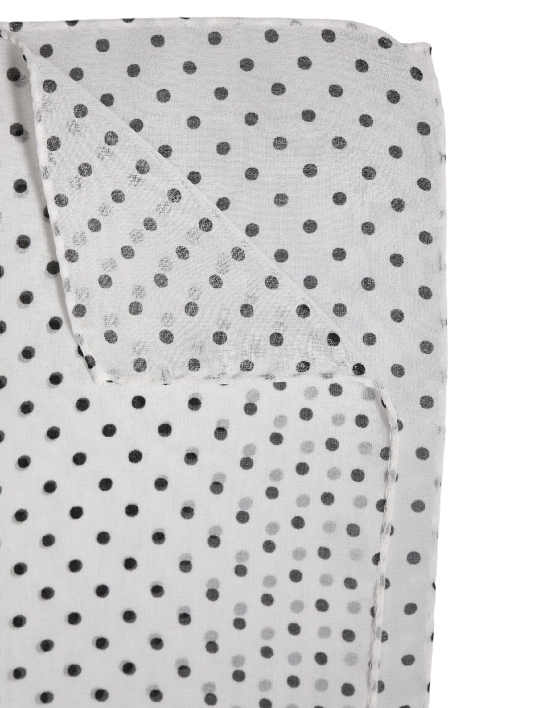 Dolce & Gabbana White Polka Dots Polyester Wrap Shawl Scarf | Regal Royce