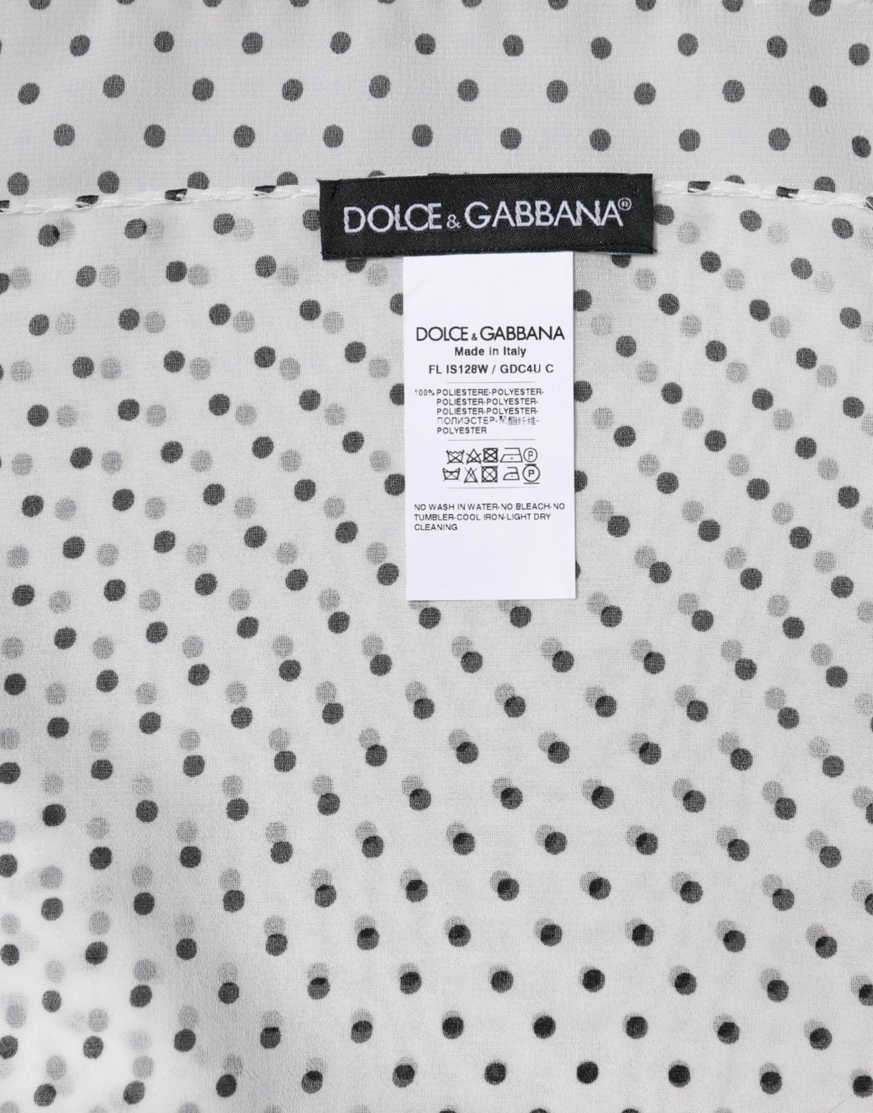 Dolce & Gabbana White Polka Dots Polyester Wrap Shawl Scarf | Regal Royce