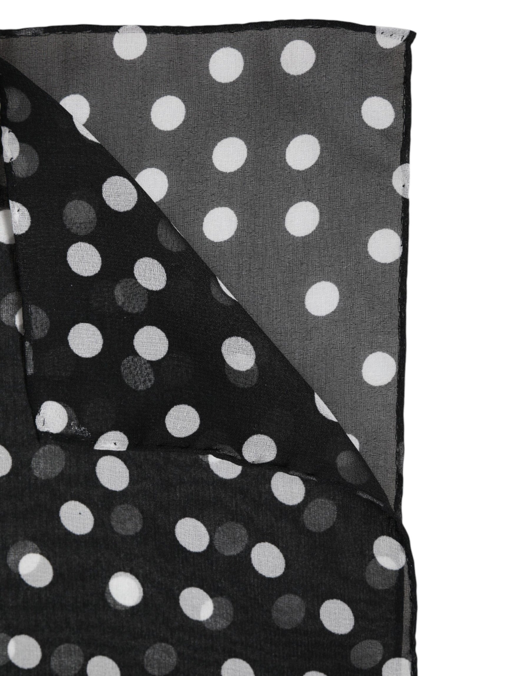 Dolce & Gabbana Black Polka Dots Polyester Wrap Shawl Scarf | Regal Royce