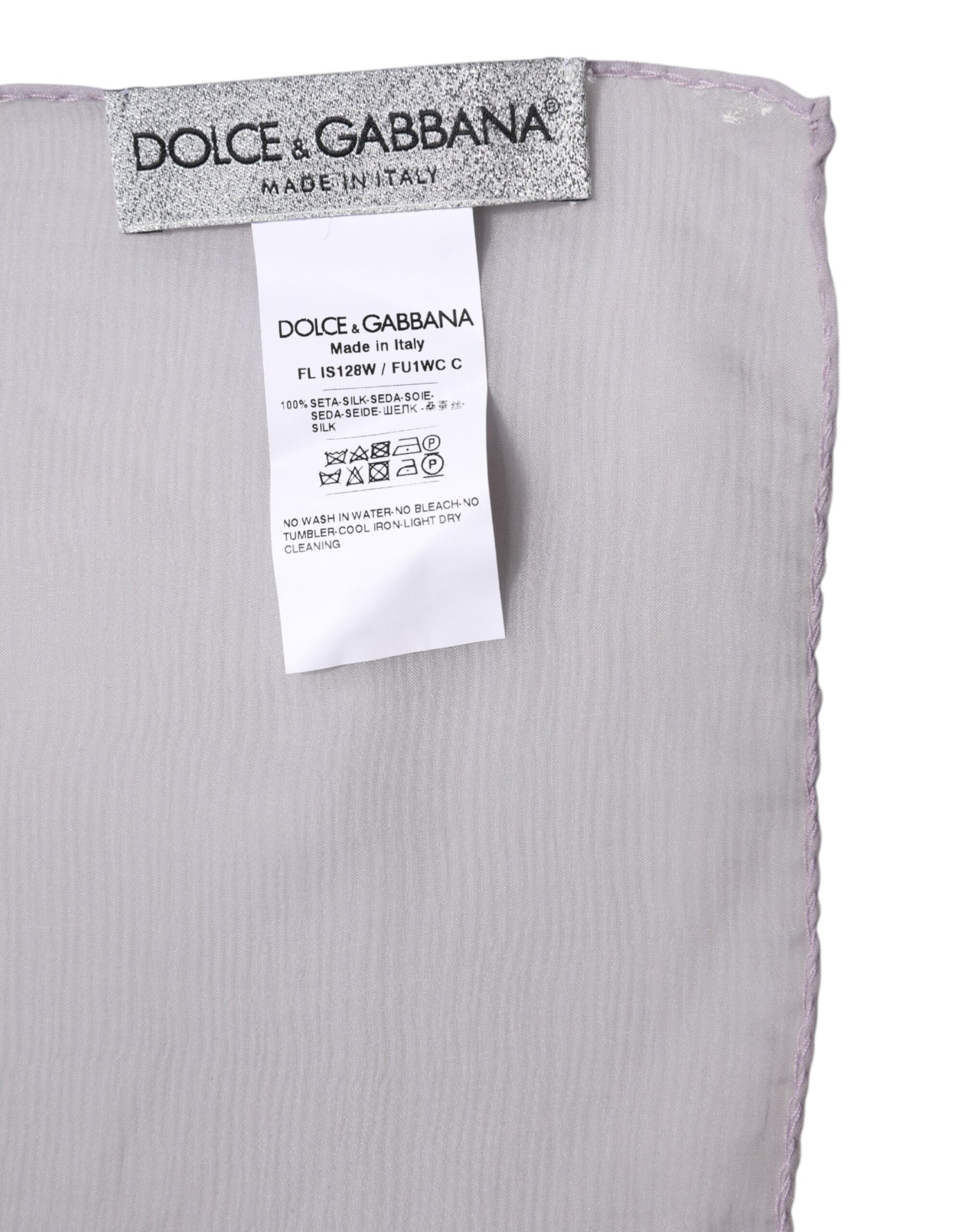 Dolce & Gabbana Purple Silk Rectangle Wrap Shawl Scarf | Regal Royce