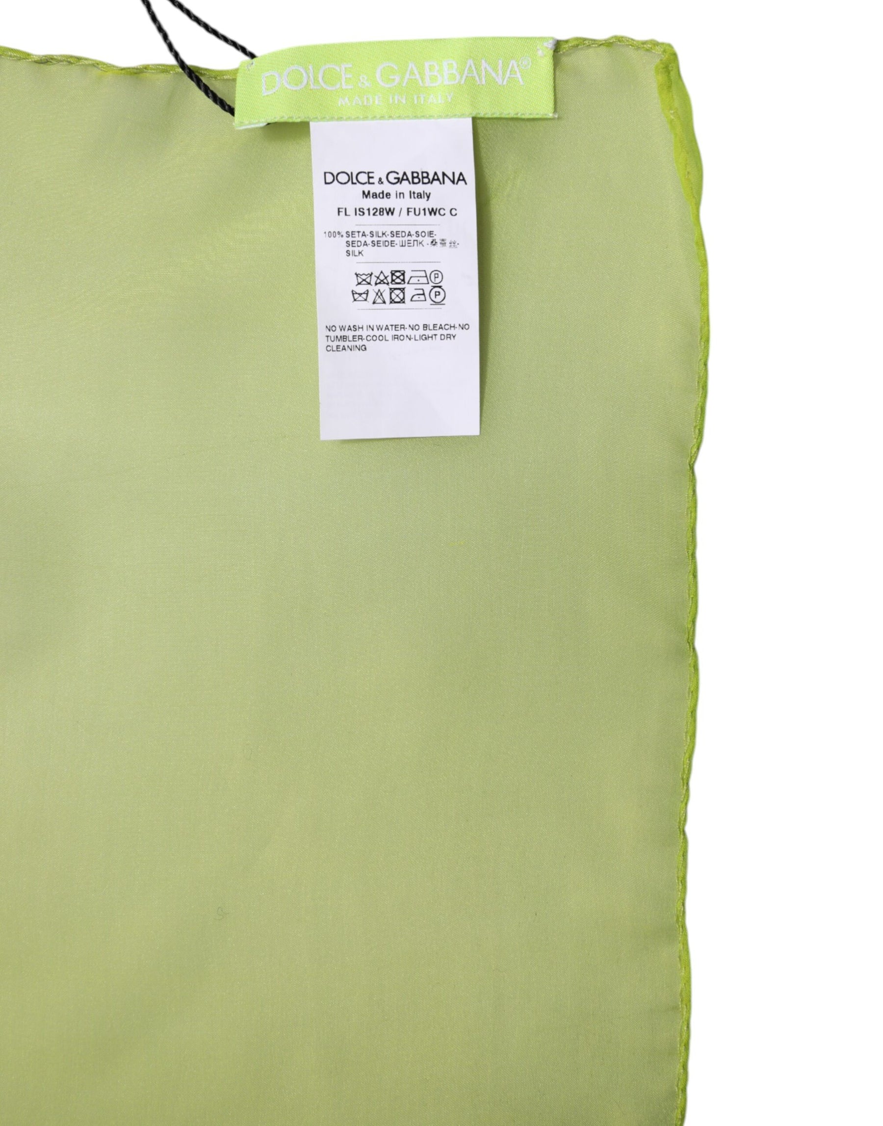 Dolce & Gabbana Green Silk Rectangle Wrap Shawl Neck Warmer Scarf | Regal Royce