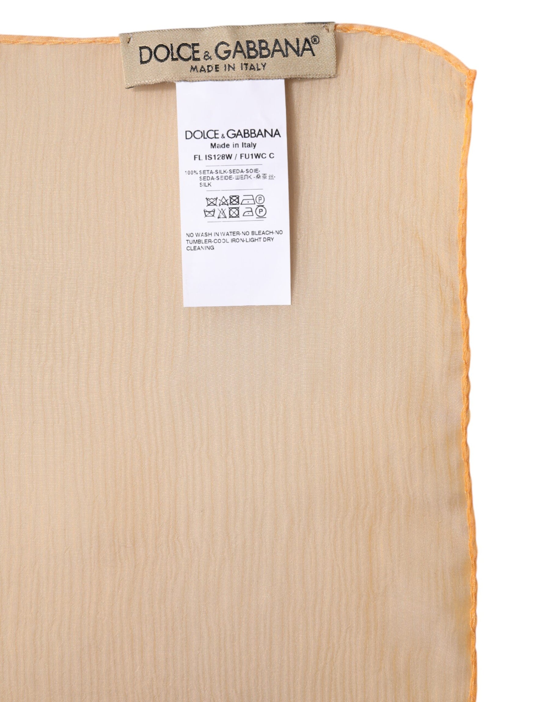 Dolce & Gabbana Orange Silk Rectangle Wrap Shawl Scarf | Regal Royce