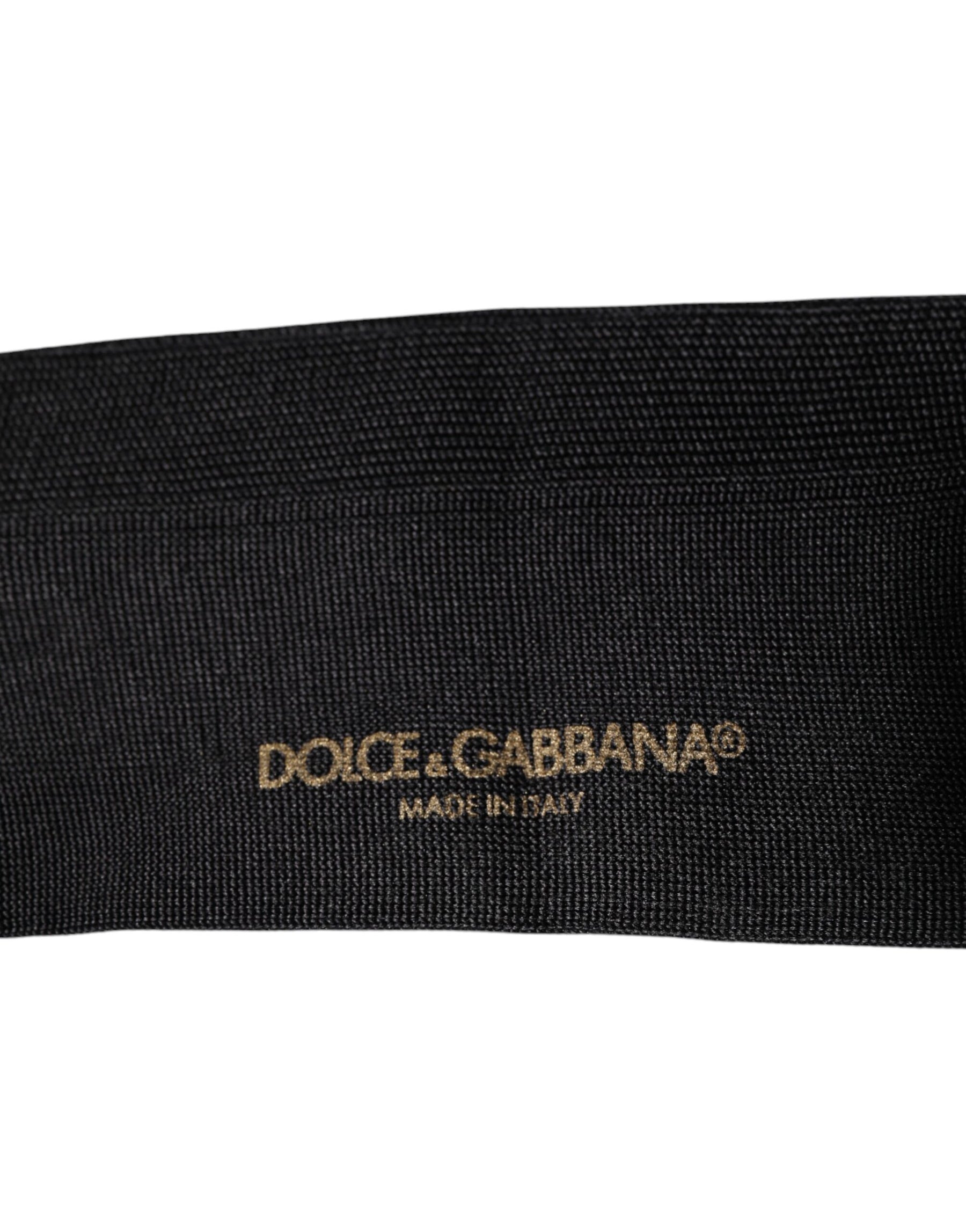 Dolce & Gabbana Black Cotton DG Logo Mid Calf Men Socks | Regal Royce