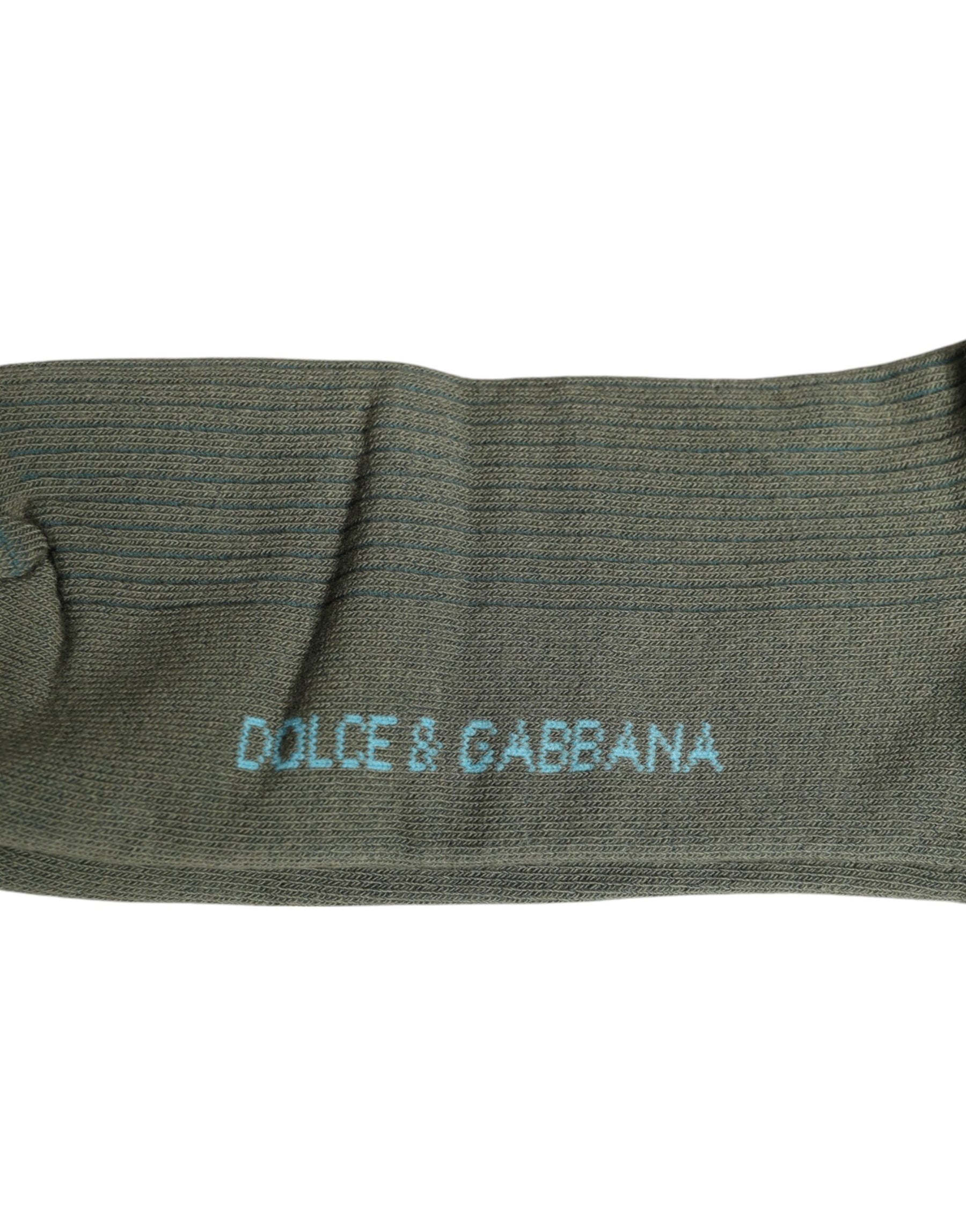 Dolce & Gabbana Gray Cotton DG Bear Mid Calf Socks | Regal Royce