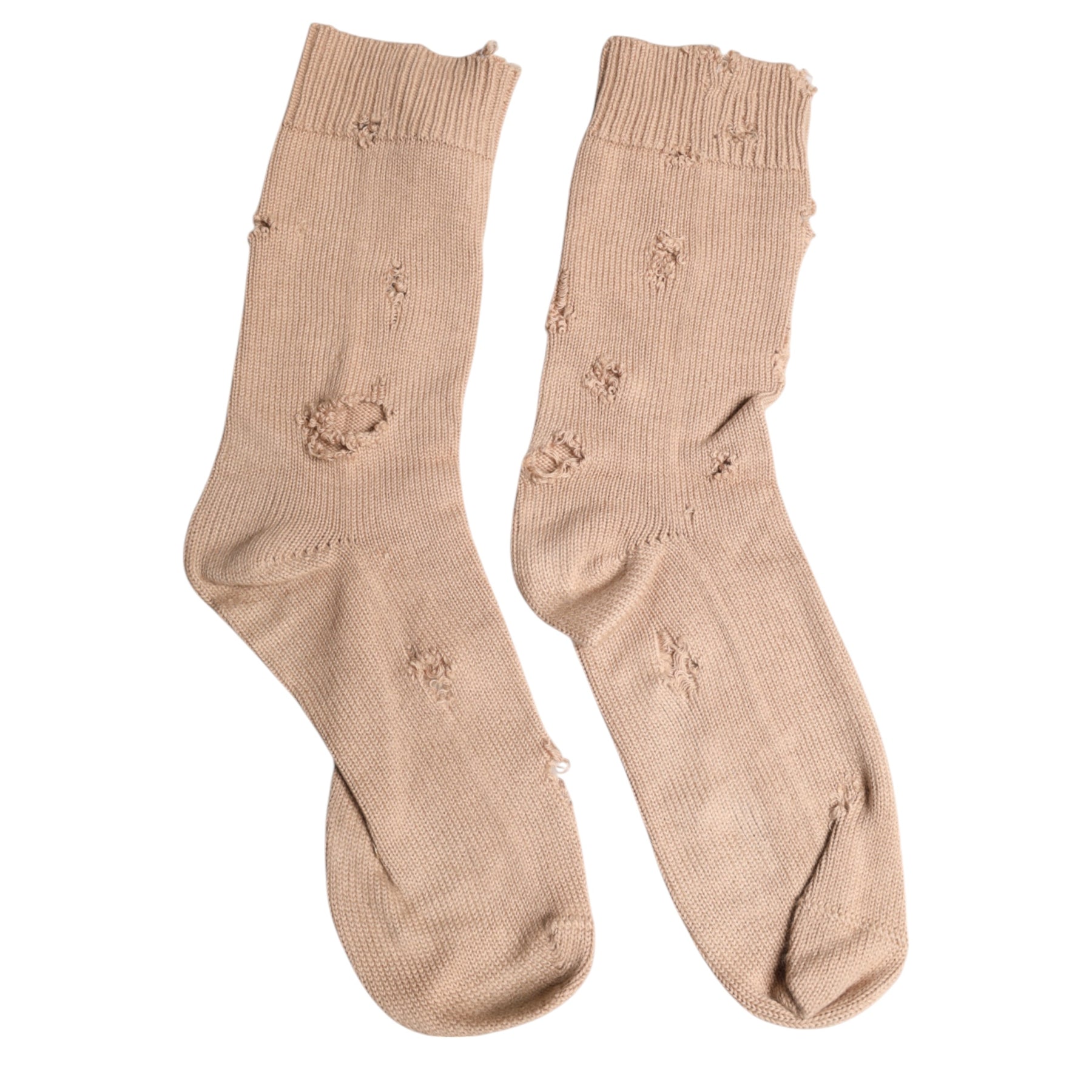 Dolce & Gabbana Beige Solid Stretch Mid Calf Men Socks | Regal Royce