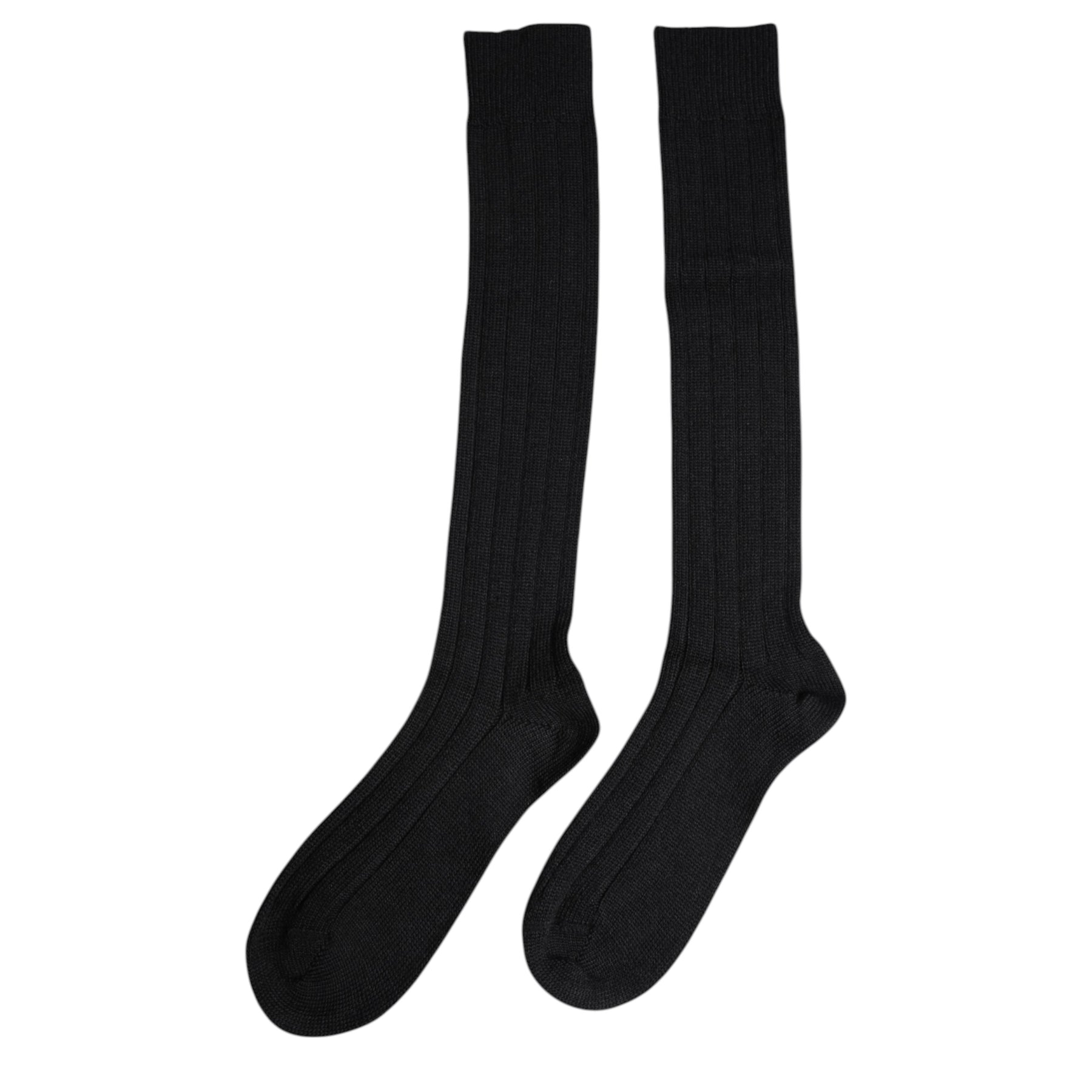 Dolce & Gabbana Black DG Logo Print Over The Calf Socks | Regal Royce