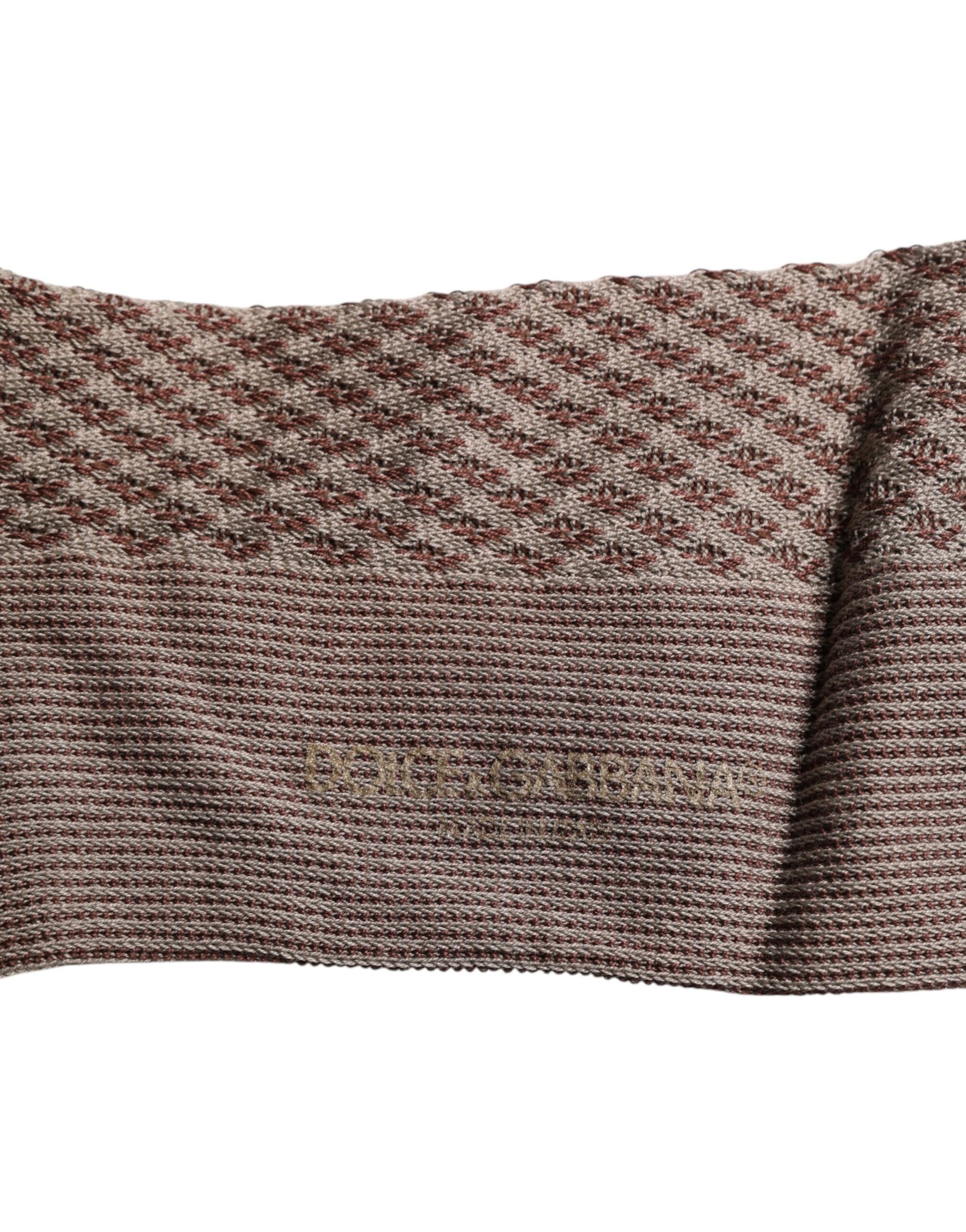 Dolce & Gabbana Brown Solid DG Logo Mid Calf Men Socks | Regal Royce