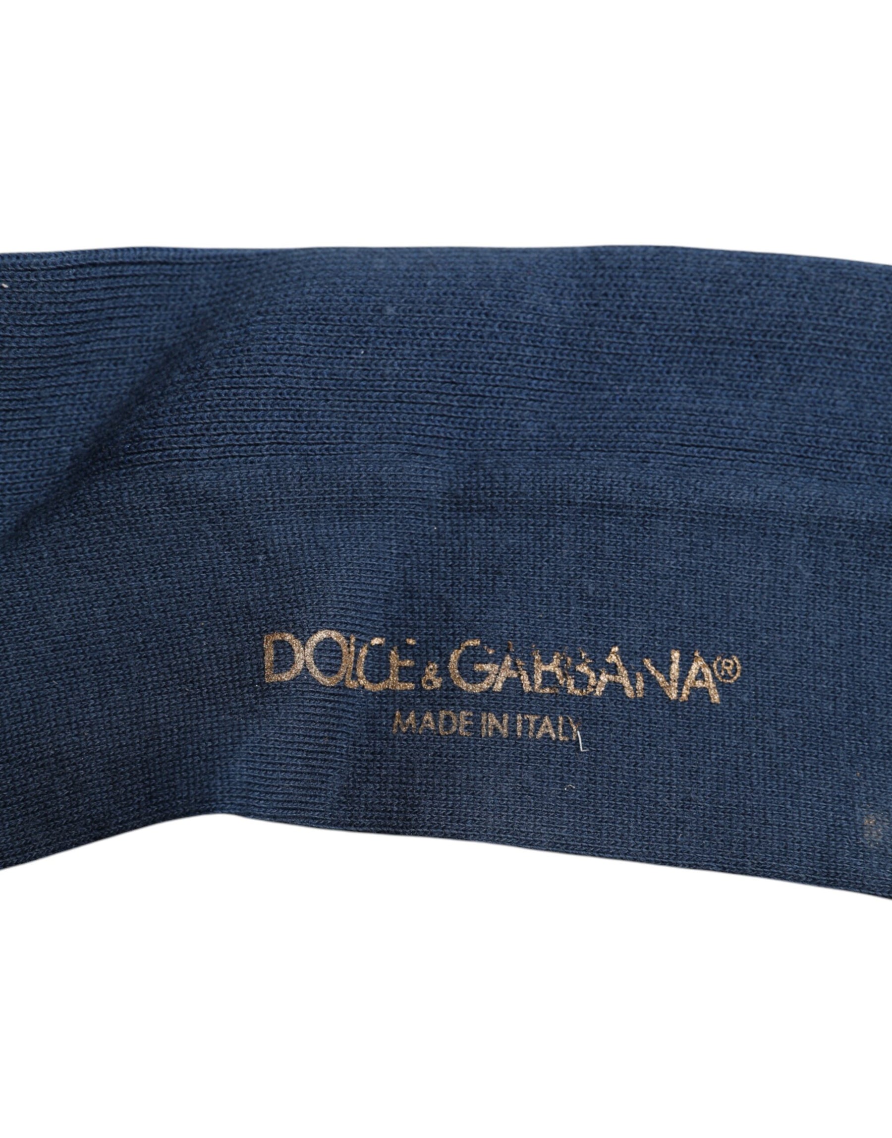 Dolce & Gabbana Blue Cotton DG Logo Over The Calf Socks | Regal Royce