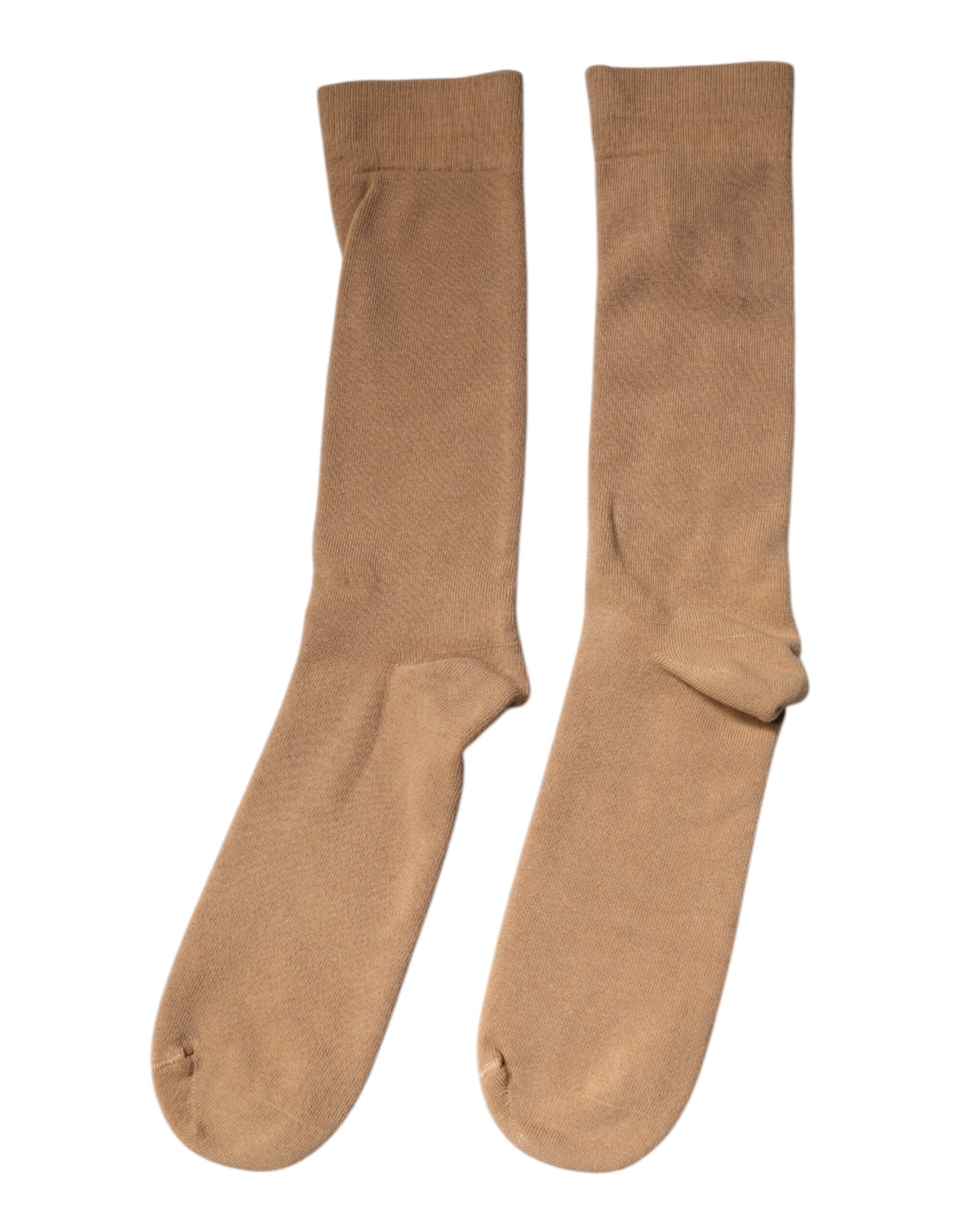 Dolce & Gabbana Brown Solid Cotton Mid Calf Men Socks | Regal Royce