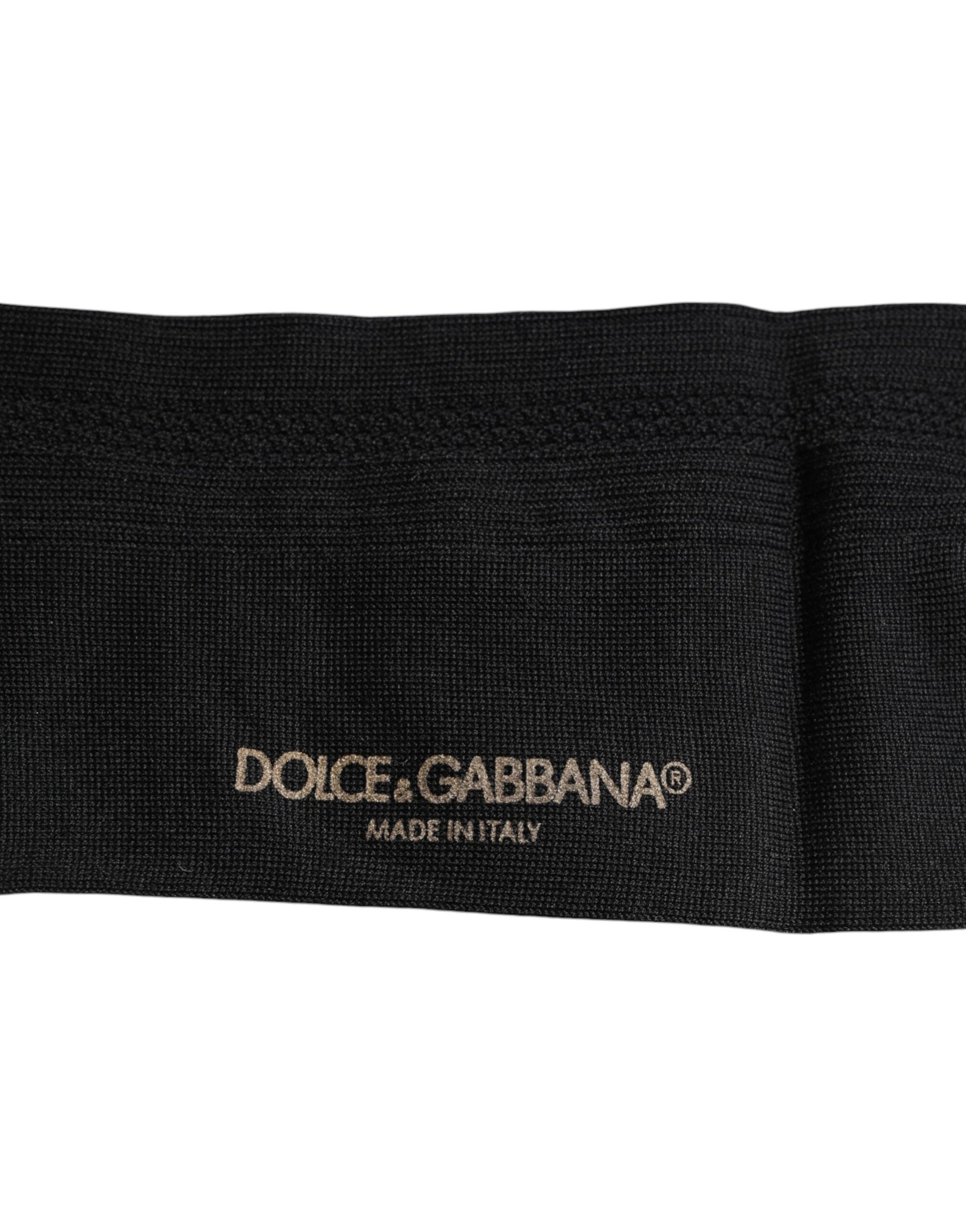 Dolce & Gabbana Black Stretch Logo Mid Calf Men Socks | Regal Royce