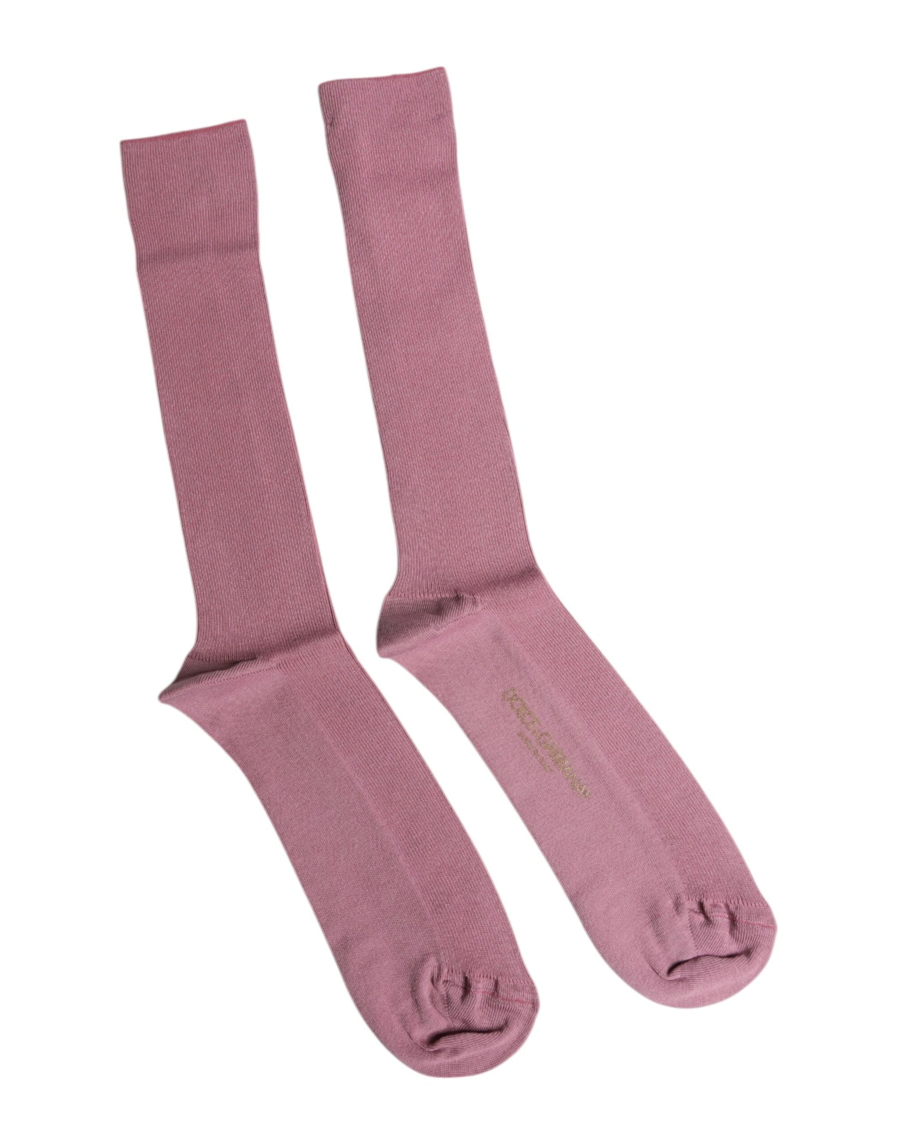 Dolce & Gabbana Rose Pink Cotton Over The Calf Socks | Regal Royce