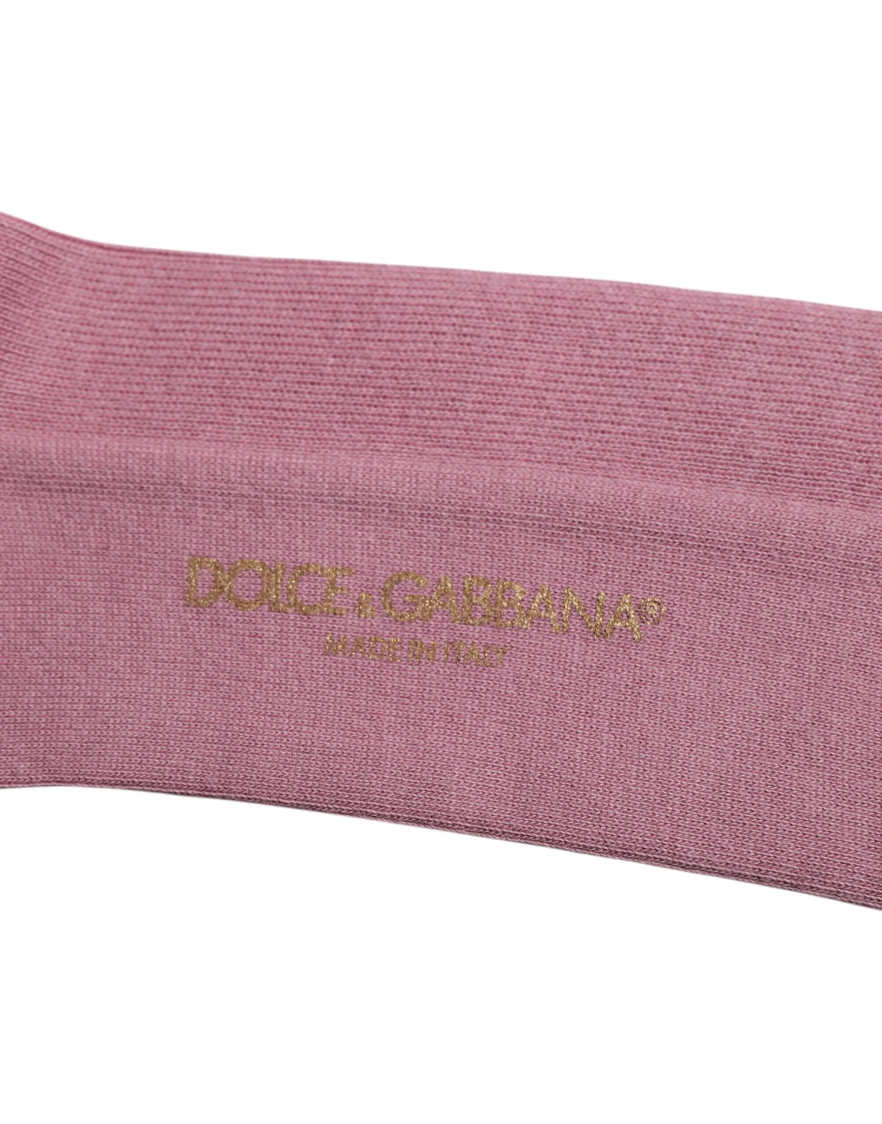 Dolce & Gabbana Rose Pink Cotton Over The Calf Socks | Regal Royce