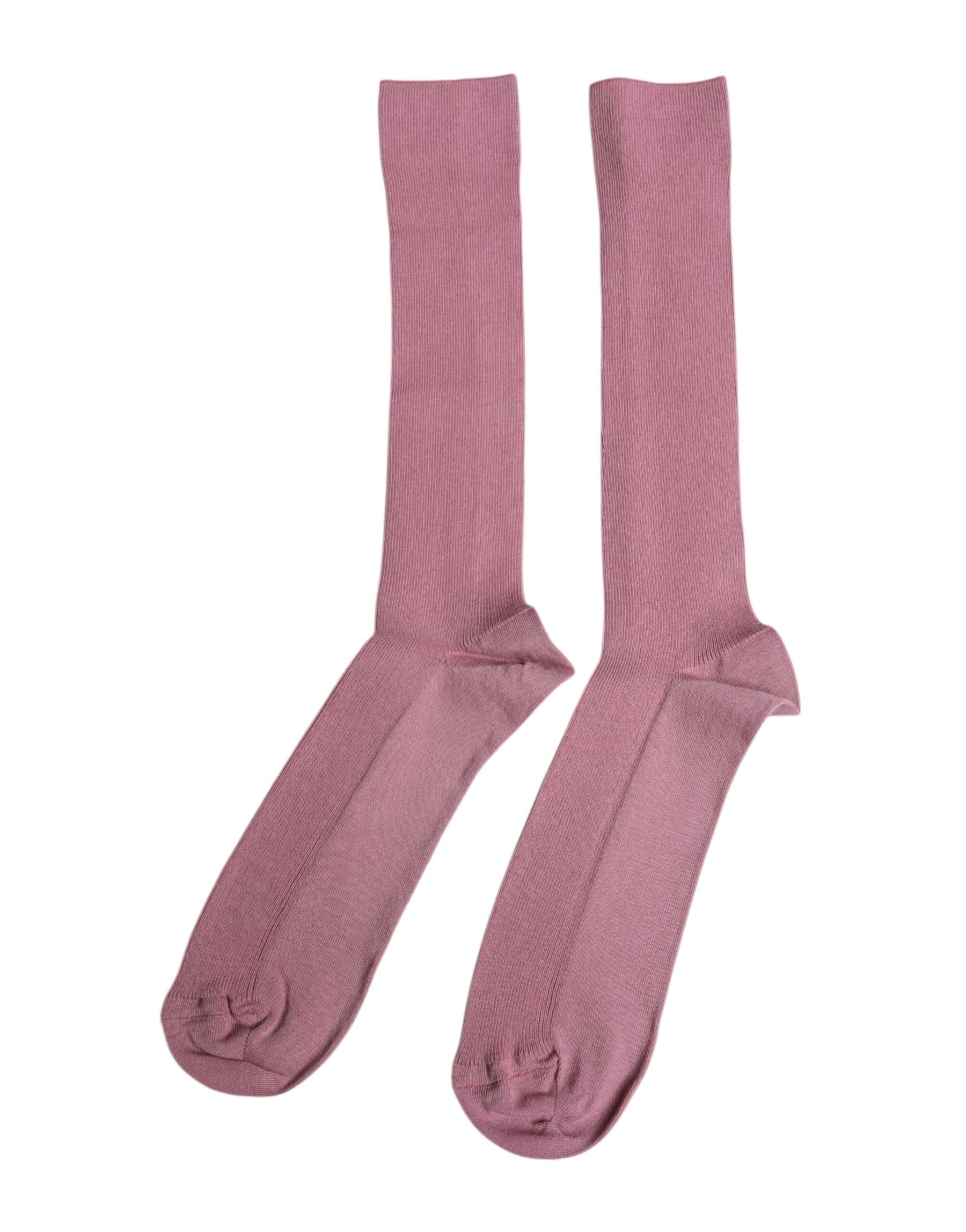 Dolce & Gabbana Rose Pink Cotton Over The Calf Socks | Regal Royce