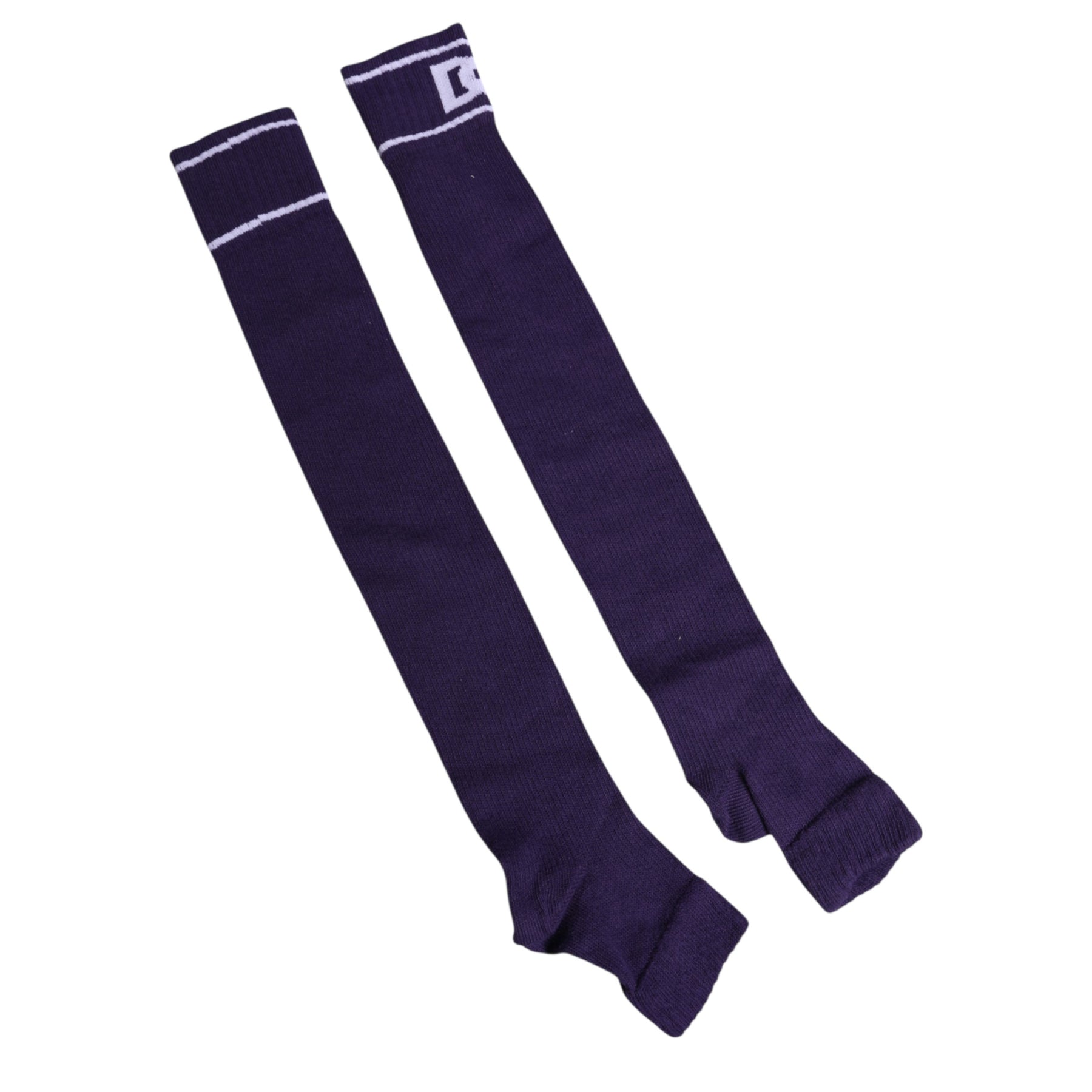 Dolce & Gabbana Purple Cotton DG Logo Print Open Toe Socks | Regal Royce