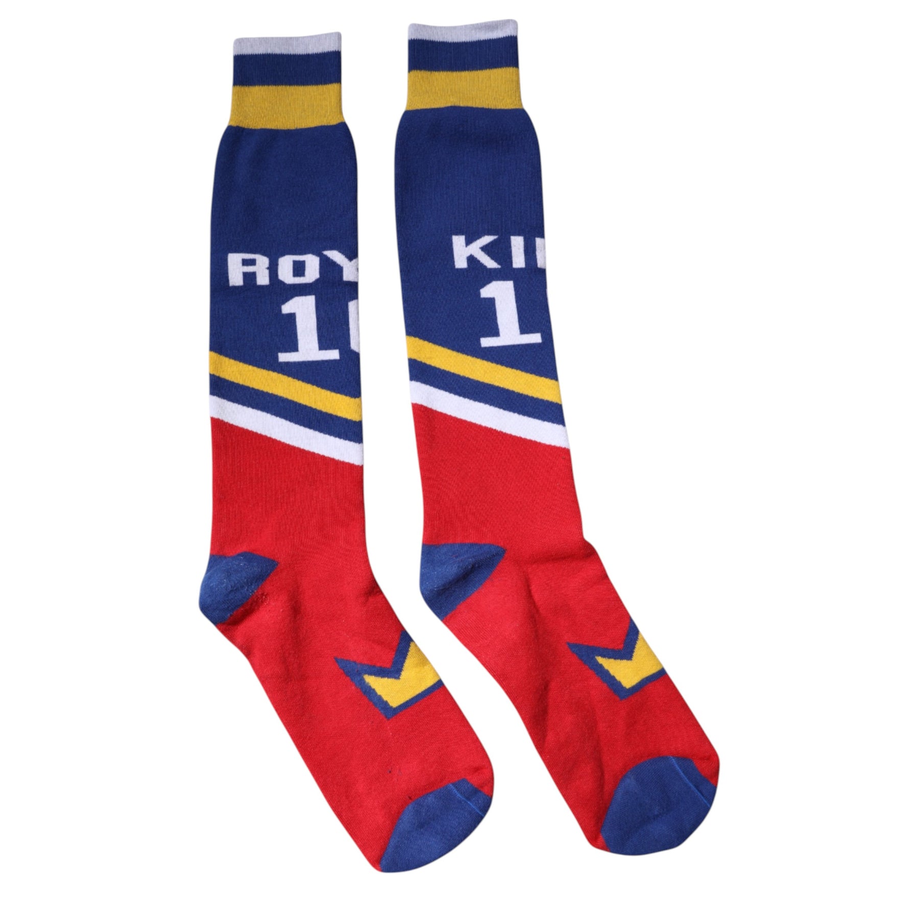 Dolce & Gabbana Multicolor Printed Cotton Over Calf Socks | Regal Royce