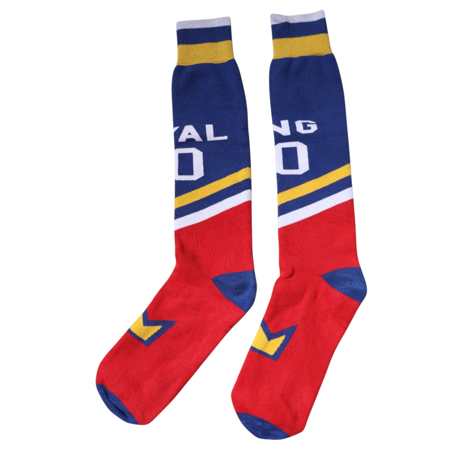 Dolce & Gabbana Multicolor Printed Cotton Over Calf Socks | Regal Royce