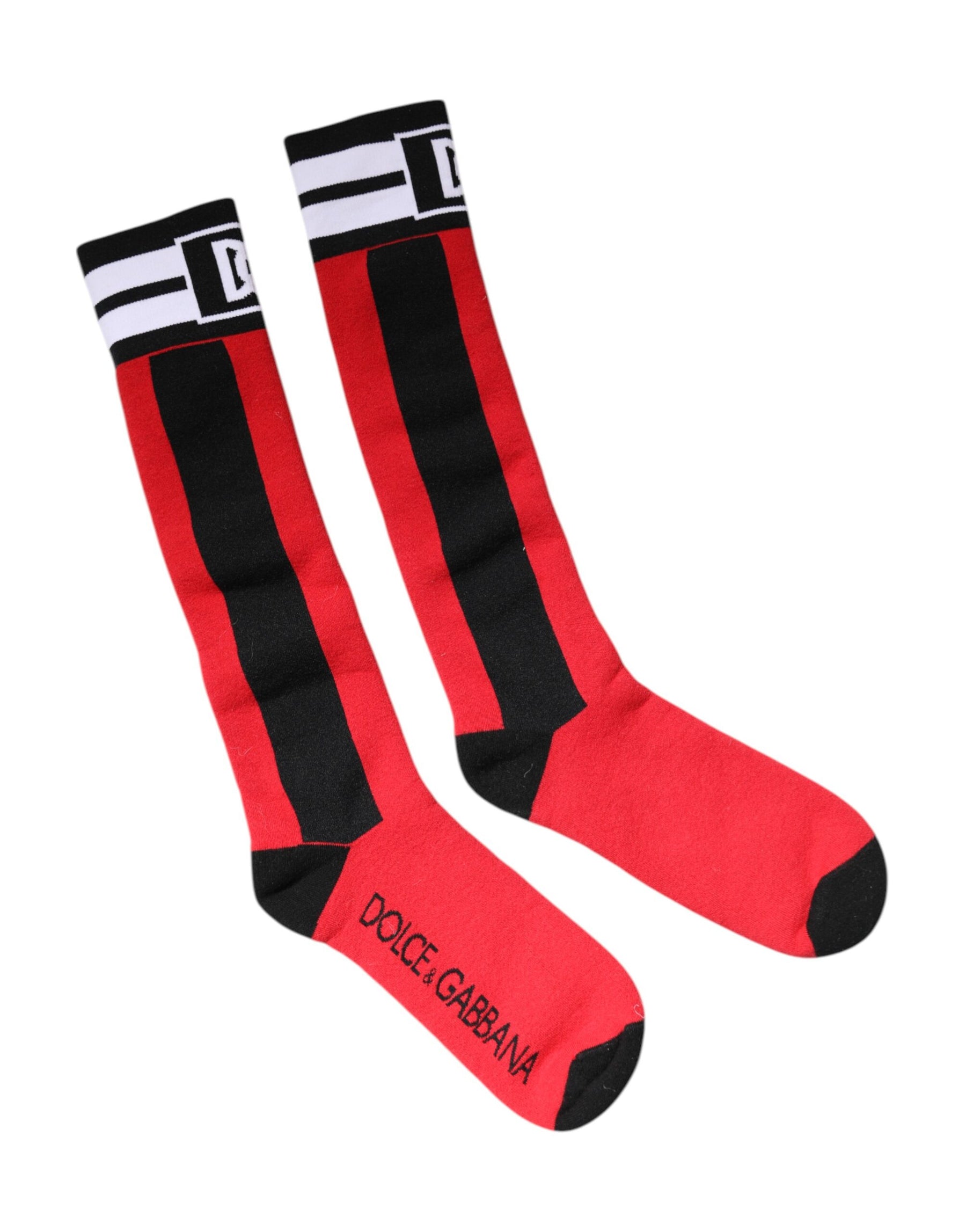 Dolce & Gabbana Red Cotton Stretch Printed Socks | Regal Royce
