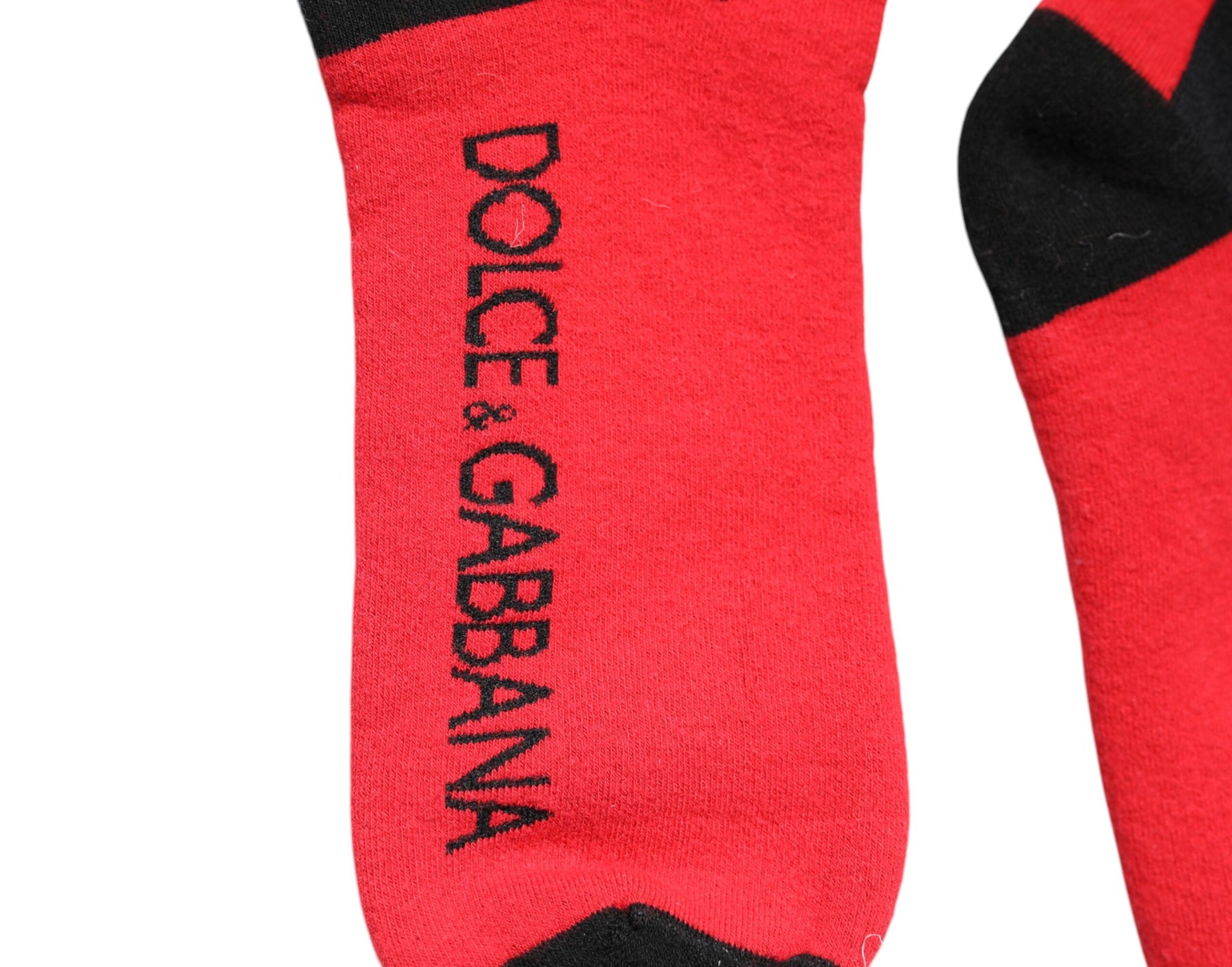 Dolce & Gabbana Red Cotton Stretch Printed Socks | Regal Royce
