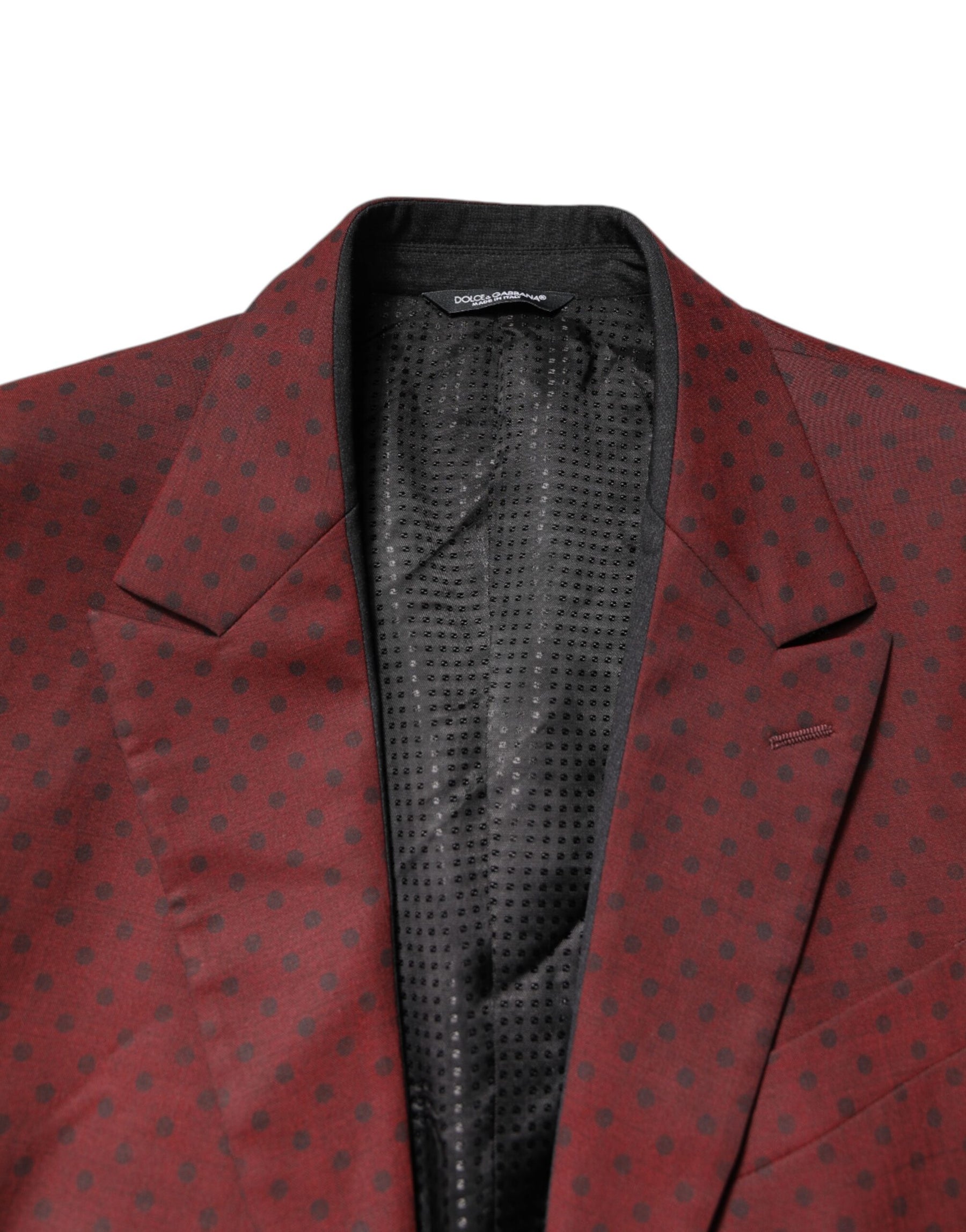 Dolce & Gabbana Maroon Wool Slim Fit Men Coat Jacket Blazer | Regal Royce