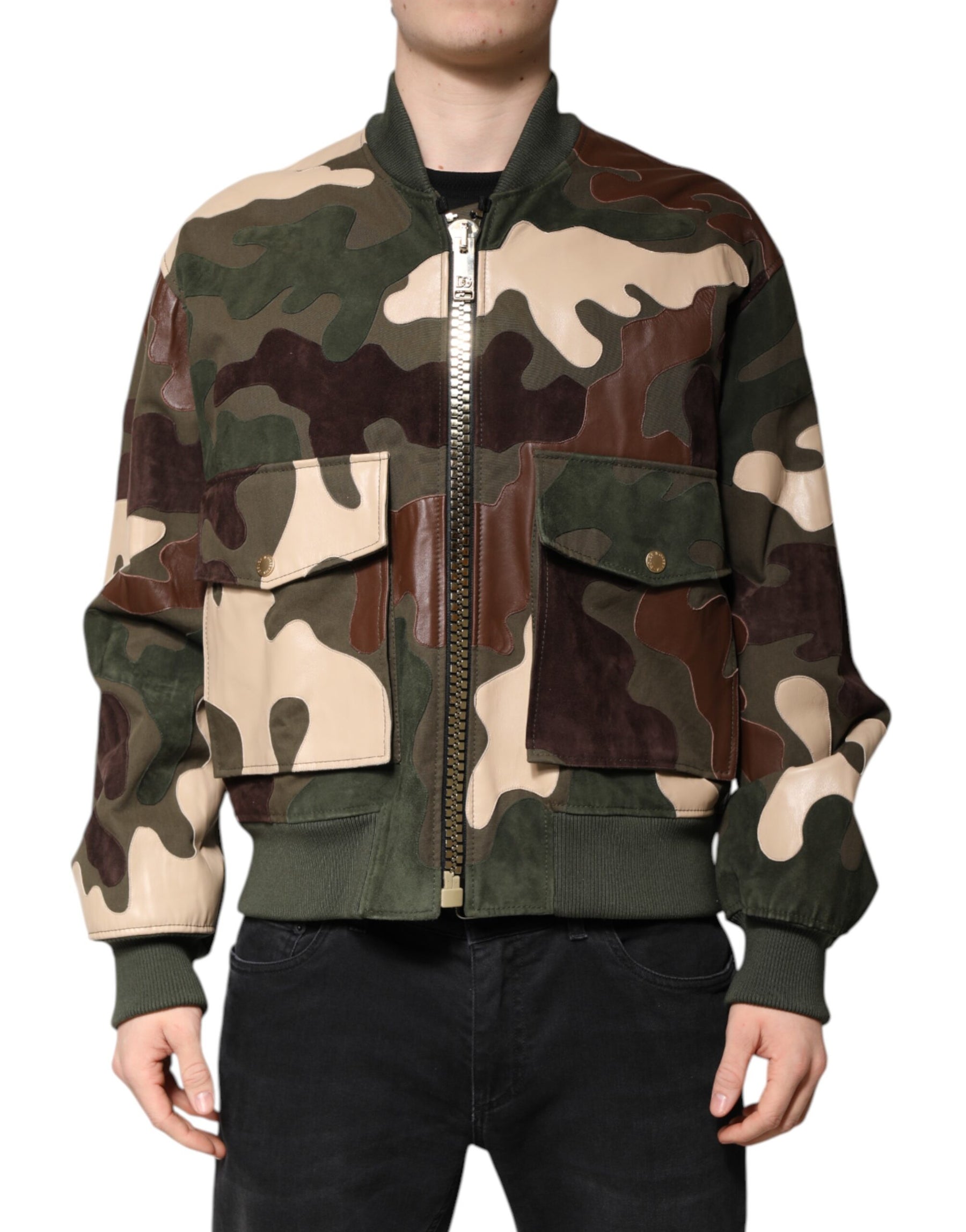 Dolce & Gabbana Multicolor Cotton Bomber Full Zip Jacket | Regal Royce