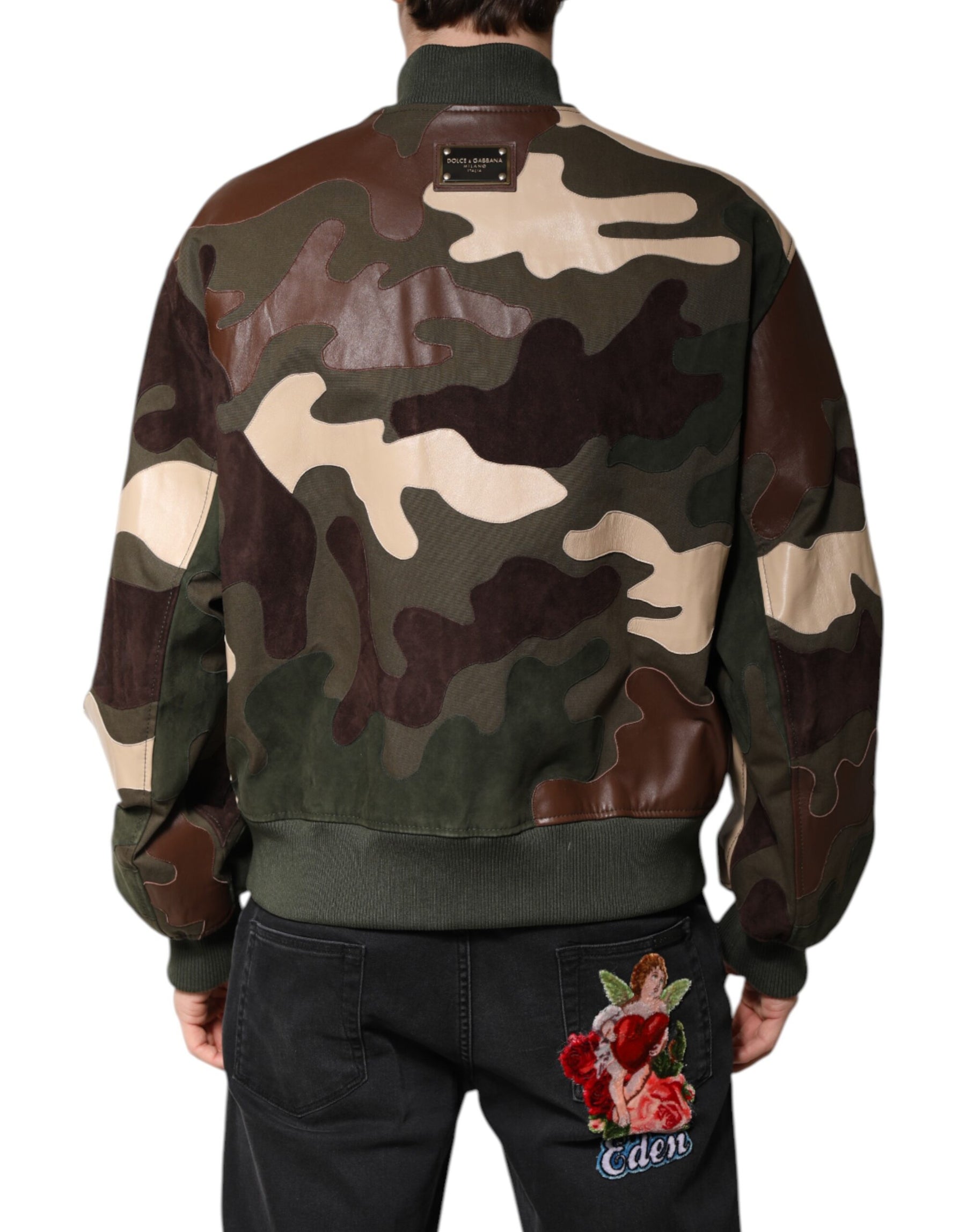 Dolce & Gabbana Multicolor Cotton Bomber Full Zip Jacket | Regal Royce