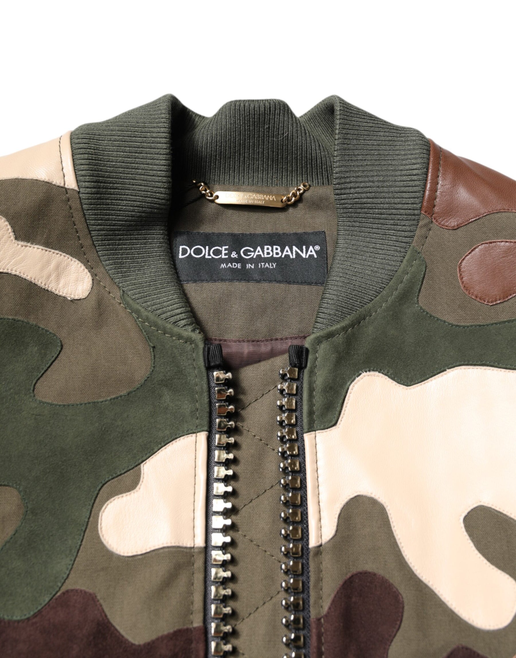 Dolce & Gabbana Multicolor Cotton Bomber Full Zip Jacket | Regal Royce