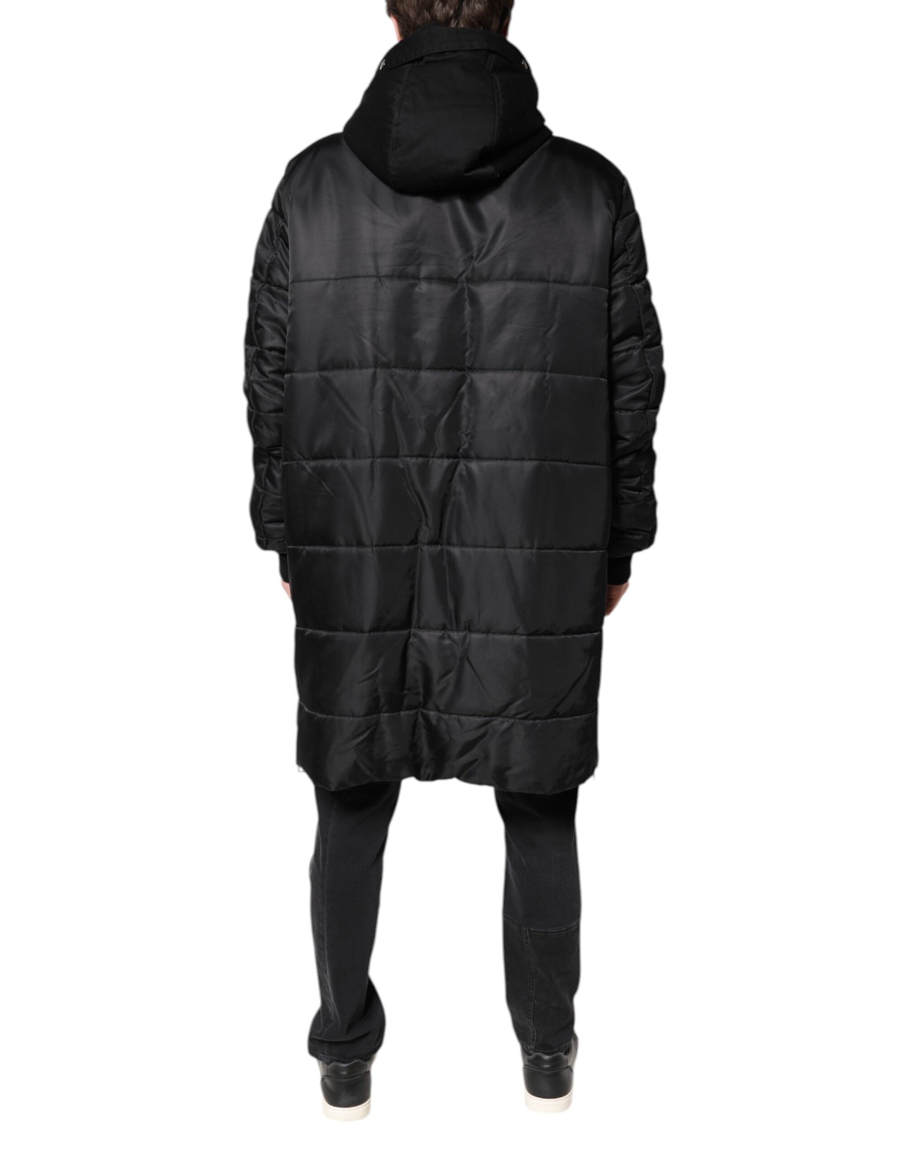 Dolce & Gabbana Black Hooded Parka Winter Men Coat Jacket | Regal Royce