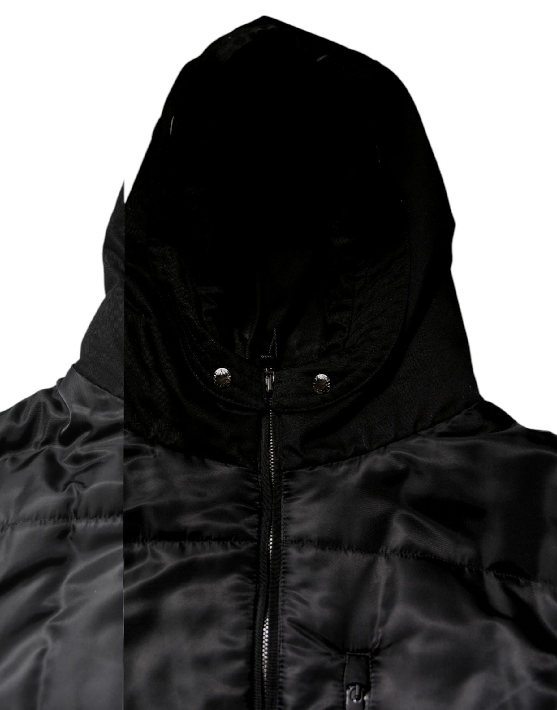 Dolce & Gabbana Black Hooded Parka Coat Winter Jacket | Regal Royce