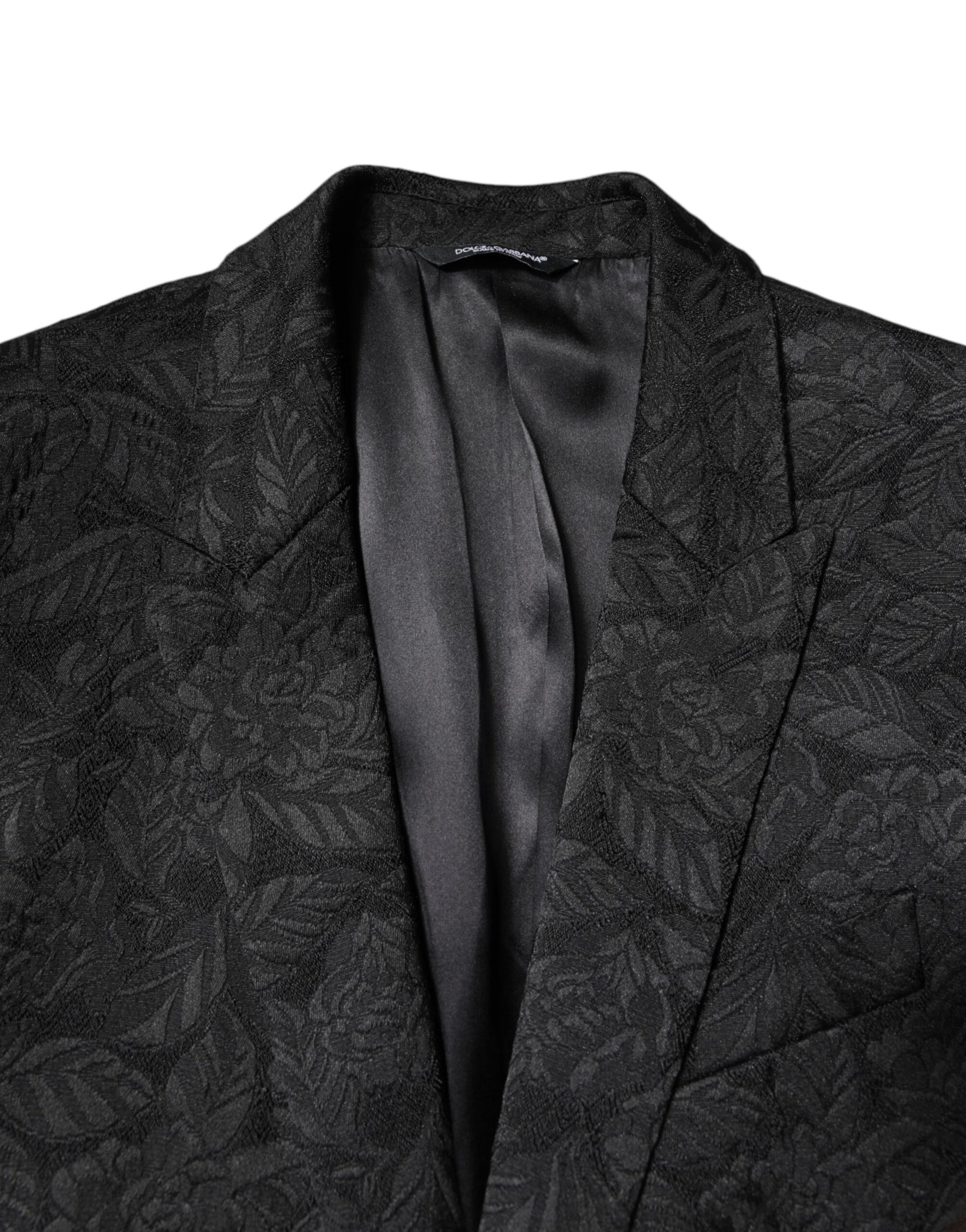 Dolce & Gabbana Black MARTINI Brocade Single Breasted Blazer | Regal Royce