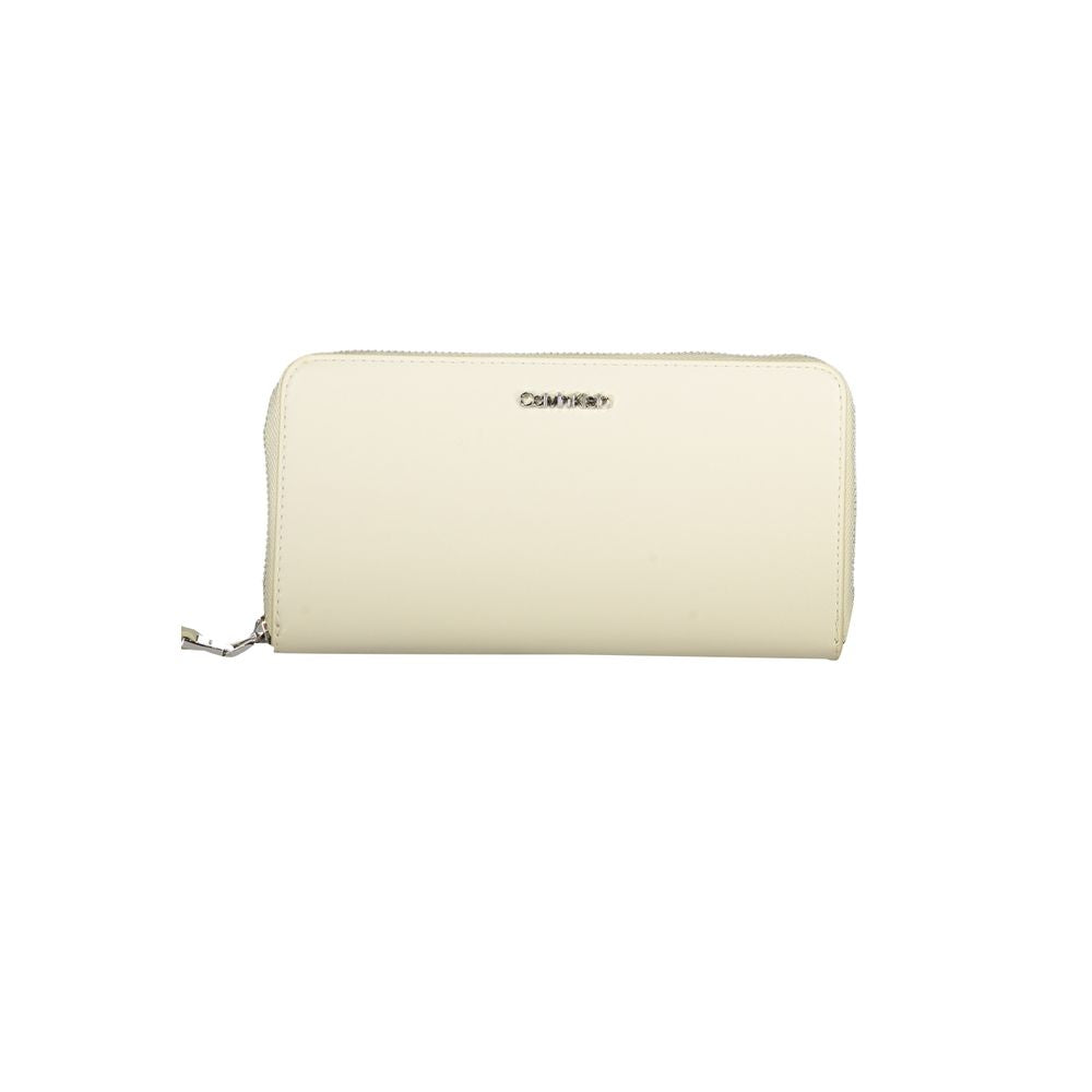 Calvin Klein Beige Polyurethane Women Wallet | Regal Royce