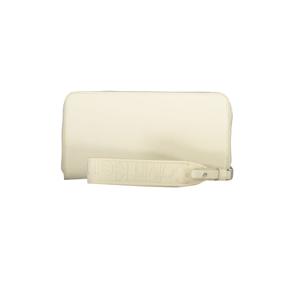 Calvin Klein Beige Polyurethane Women Wallet | Regal Royce
