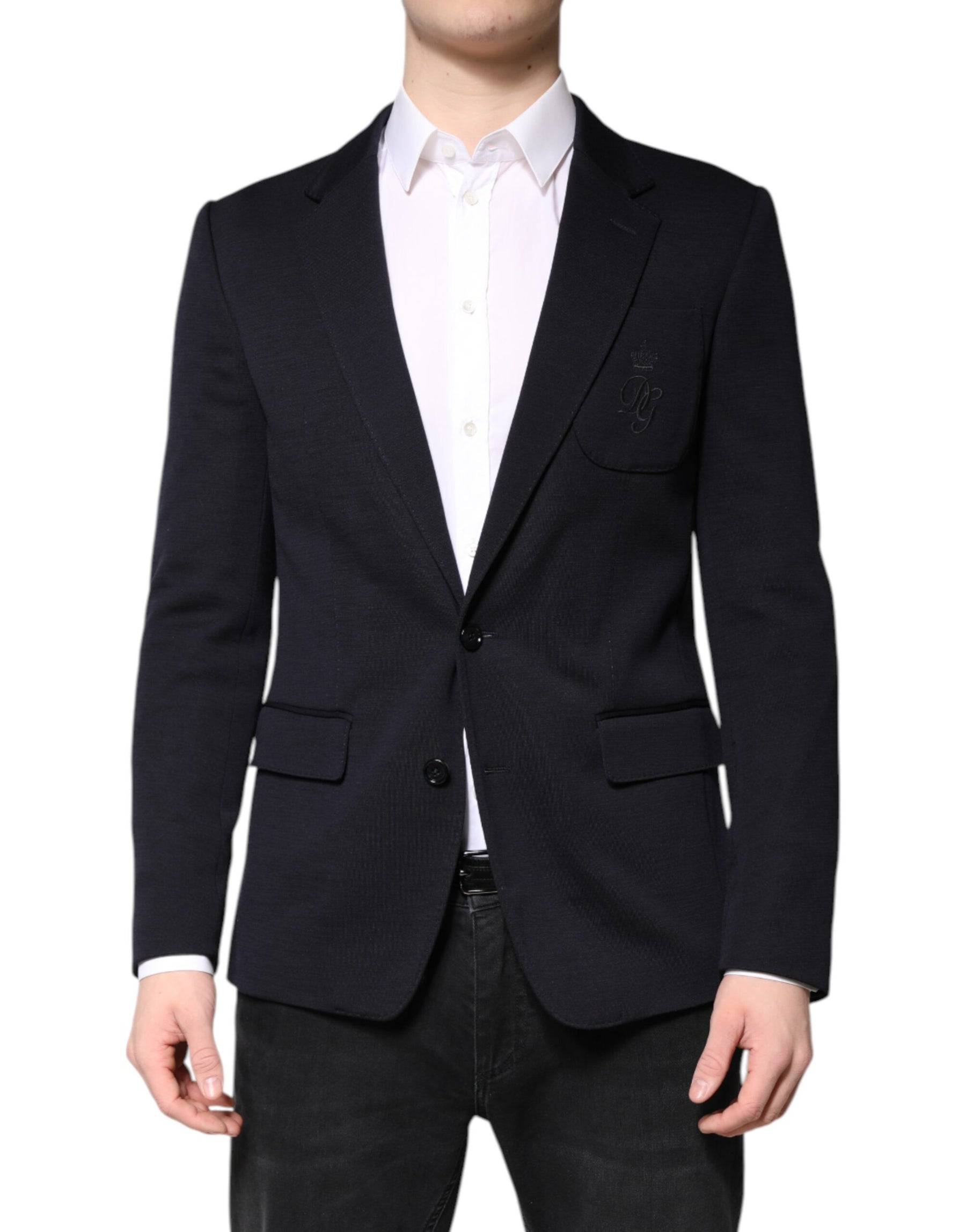 Dolce & Gabbana Black Wool Single Breasted Coat Suit Blazer | Regal Royce