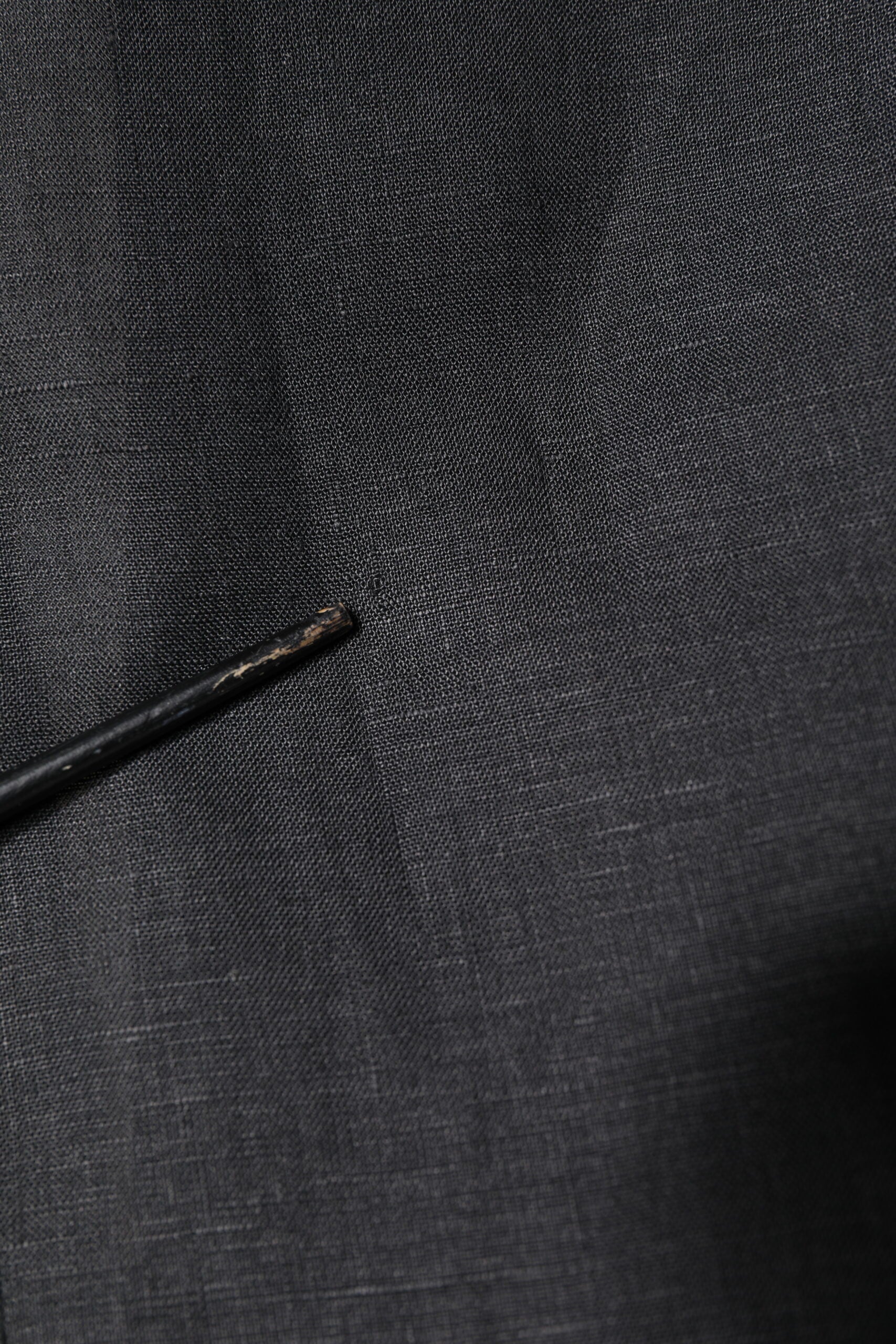 Dolce & Gabbana Black Linen Single Breasted Men Coat Blazer | Regal Royce