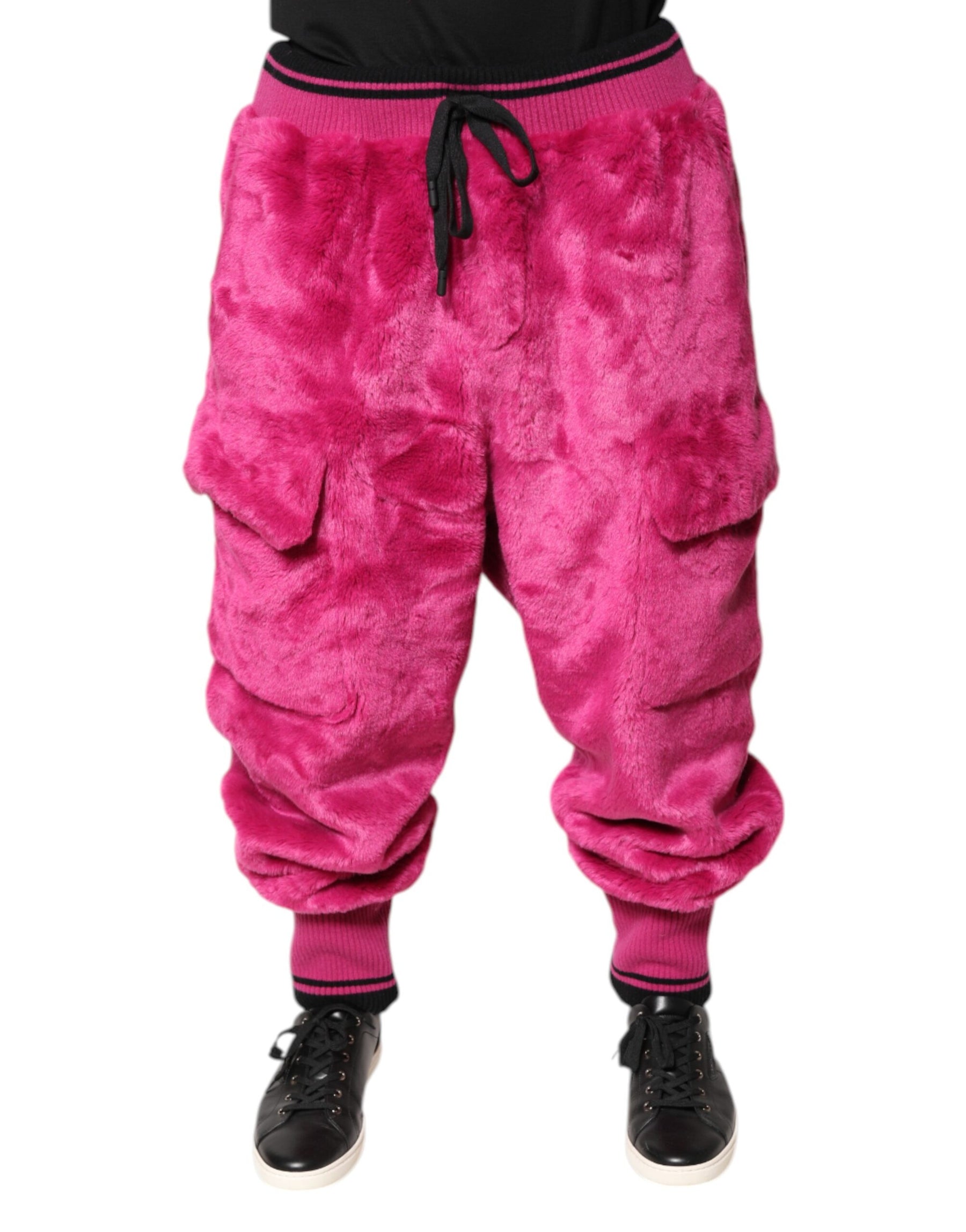 Dolce & Gabbana Pink Acrylic Cargo Jogging Sweatpants Pants | Regal Royce