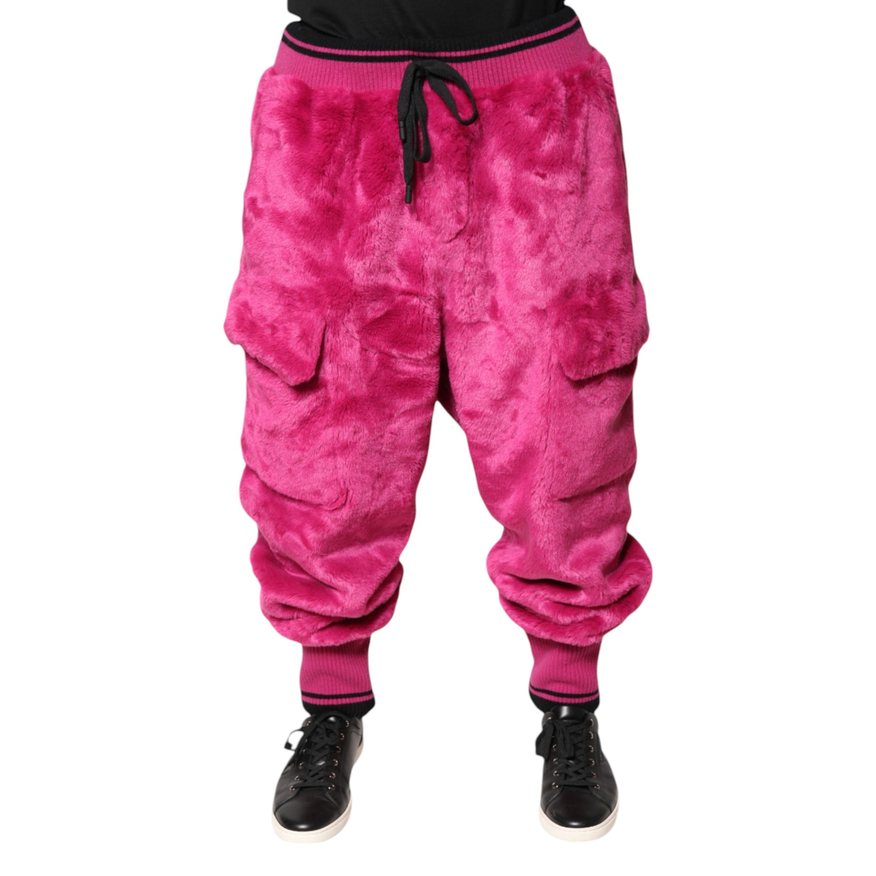 Dolce & Gabbana Pink Acrylic Cargo Jogging Sweatpants Pants | Regal Royce