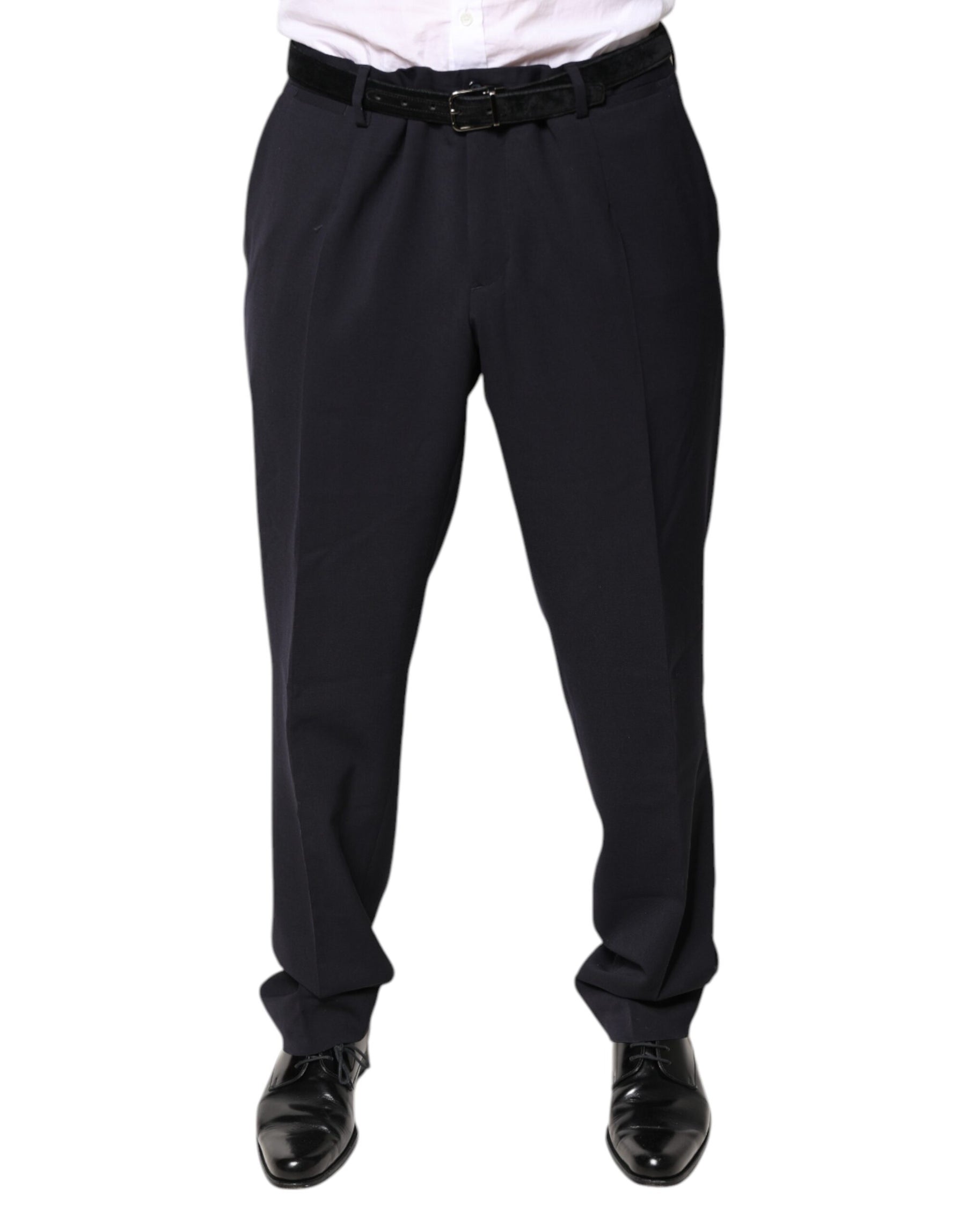 Dolce & Gabbana Black Wool Mid Waist Dress Pants | Regal Royce