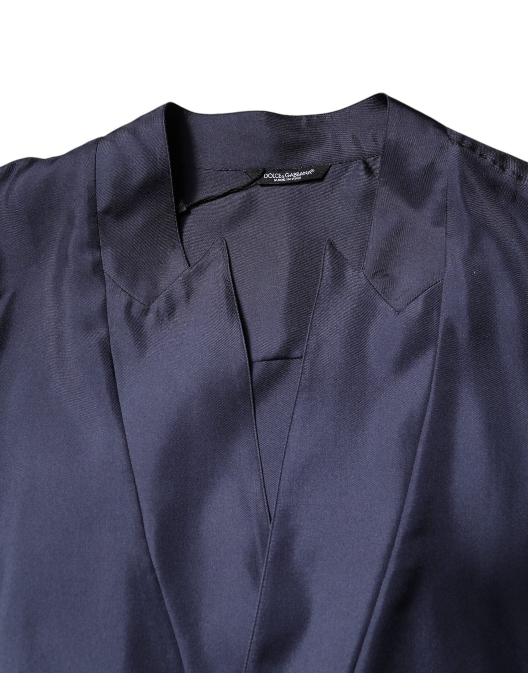 Dolce & Gabbana Dark Blue Silk Double Breasted Shirt | Regal Royce